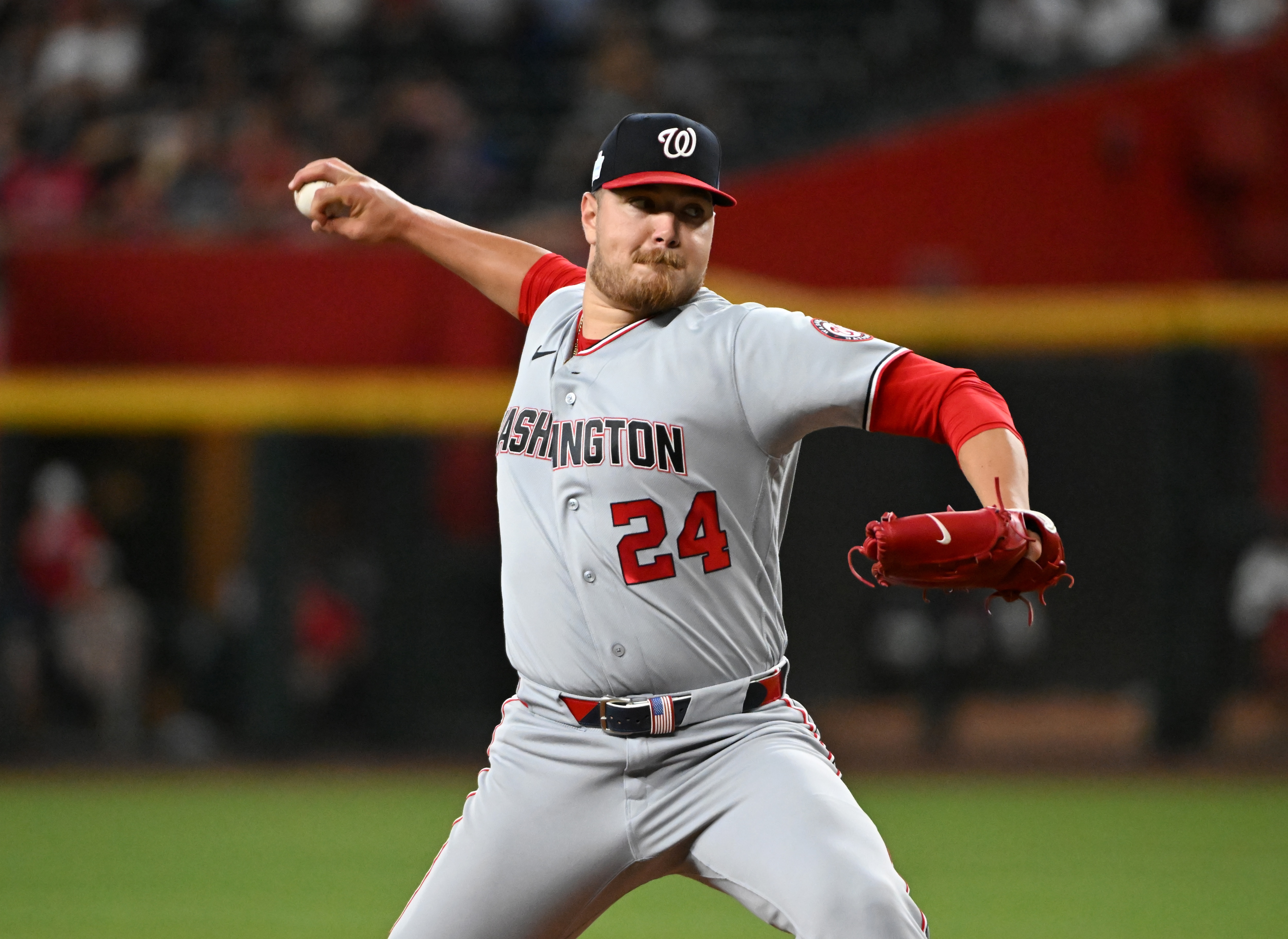 Cade Cavalli allowed four runs on seven hits in five innings against the Diamondbacks.
