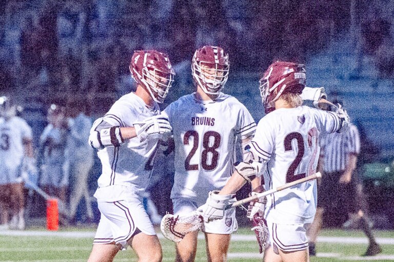 Broadneck lacrosseRyan Della (left), Jackson Shaw and Tanner Boone has Broadneck's boys lacrosse teams back in the Class 4A state finals. Della's goal in overtime lifted the No. 7 Bruins to a 9-8 victory over Frederick County's Urbana in a state semifinal at Crofton Saturday.