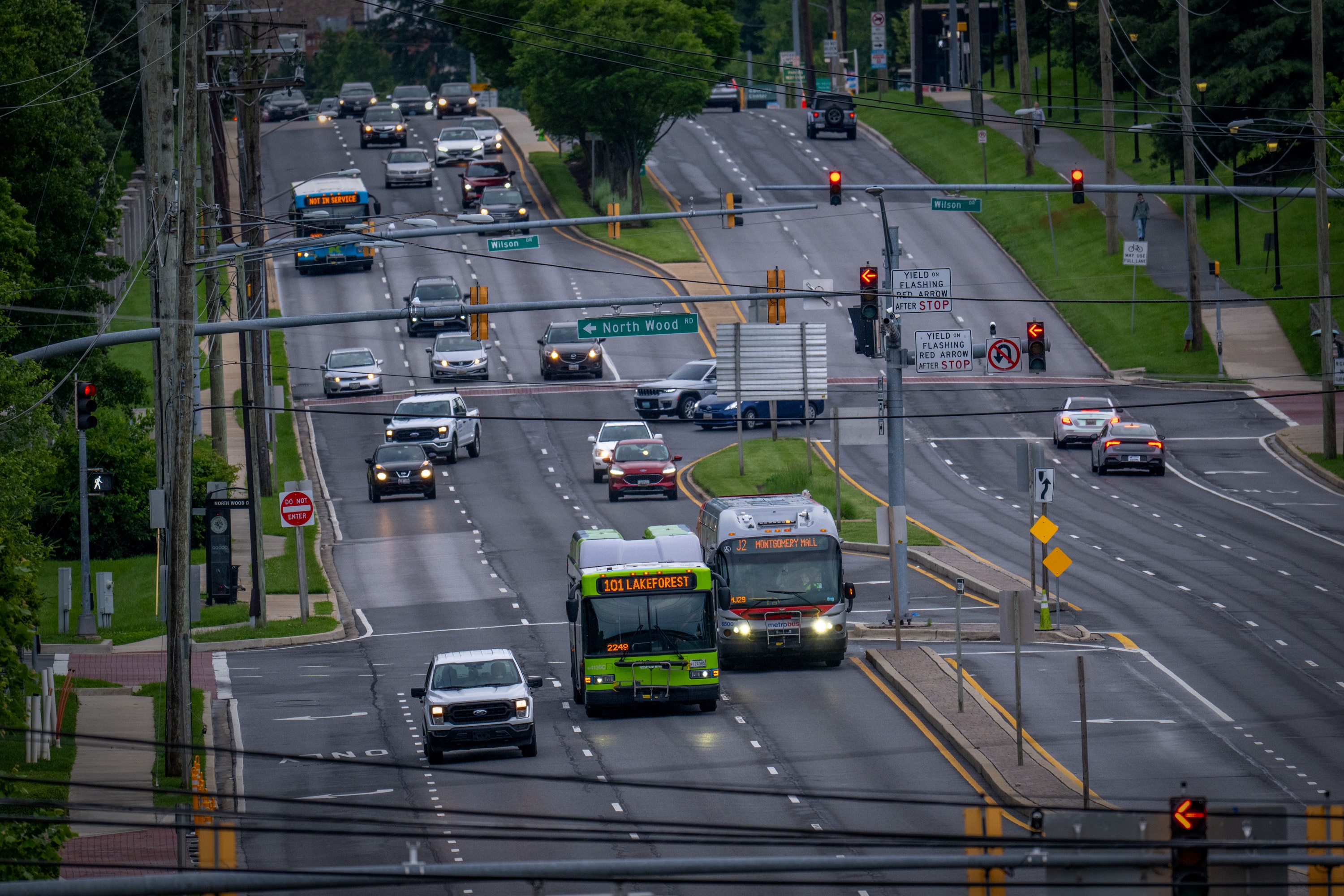 Traffic on Rockville Pike in Bethesda on May 22, 2025.