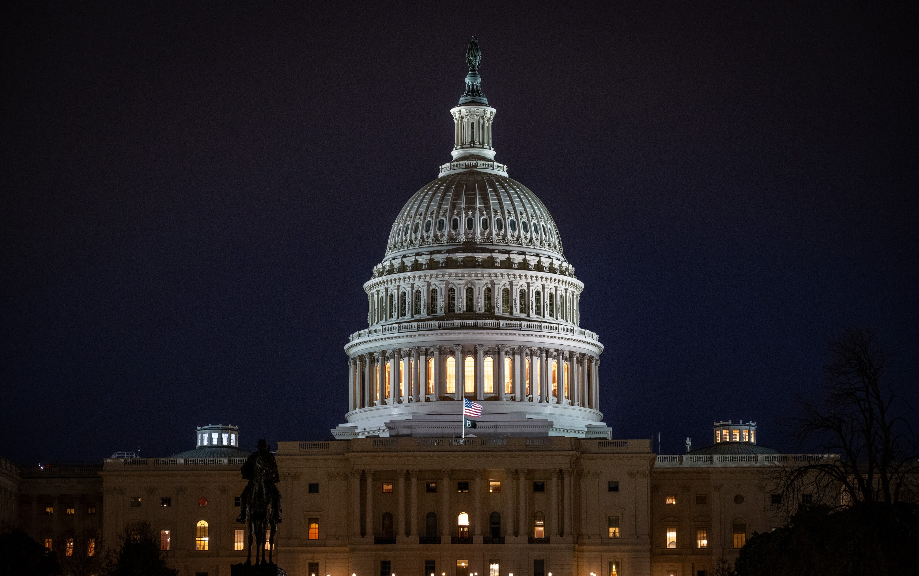 The U.S. Capitol building before dawn on March 26.