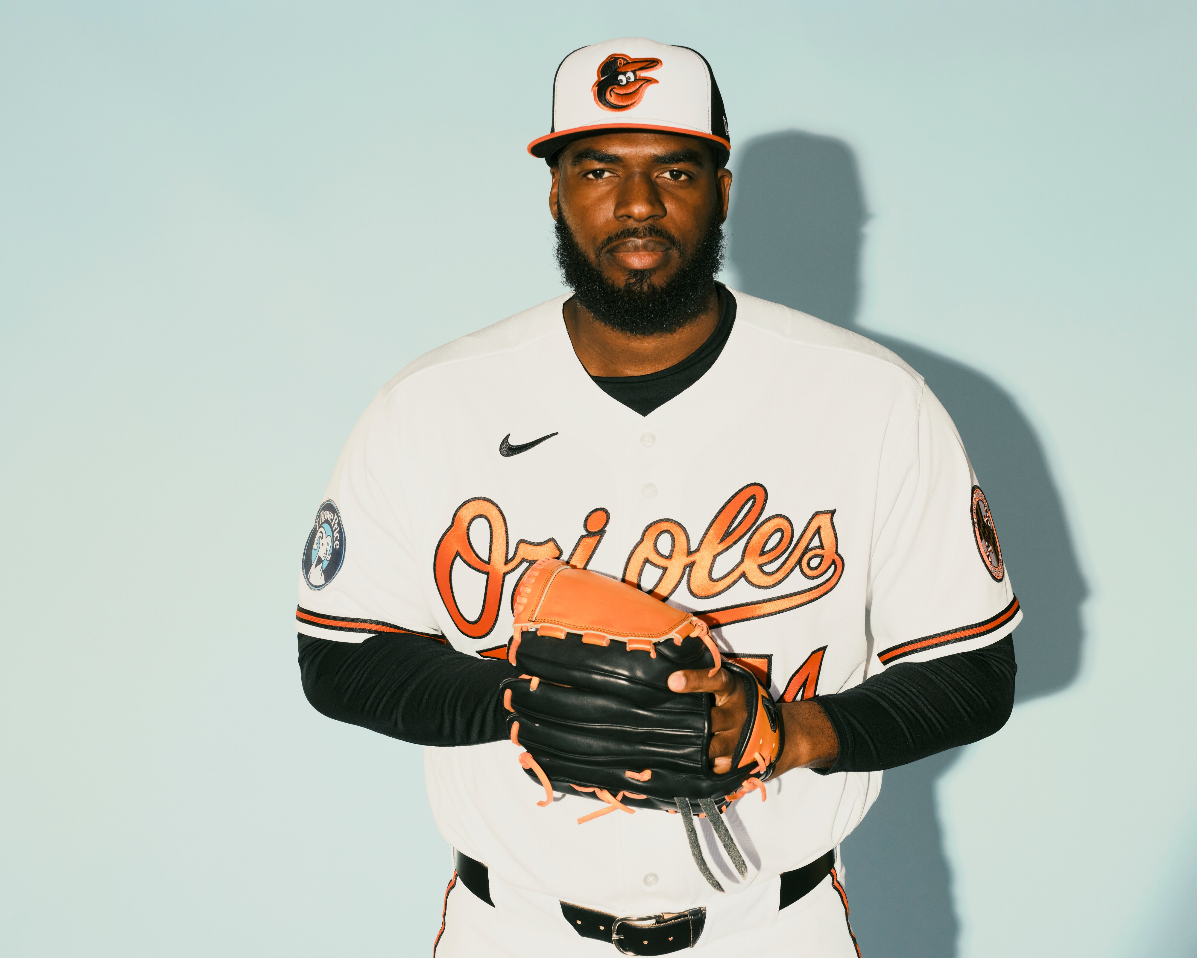 Orioles pitcher Félix Bautista poses for a portrait during the spring training in February.