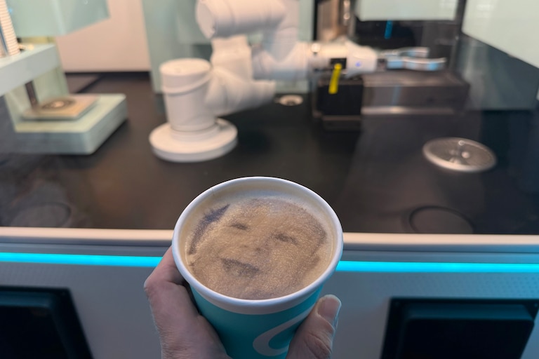 At Fells Point's Caffe Futuro at 819 S Broadway, the barista is a robot -- and it can put your face on a latte.