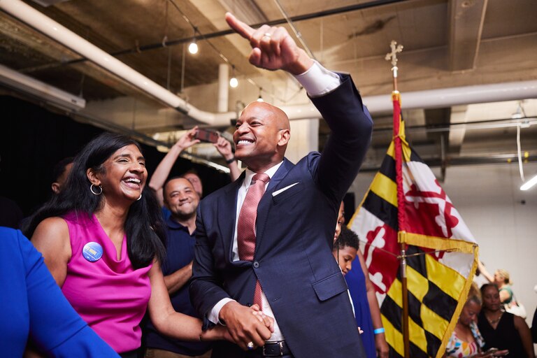 Wes Moore, Democratic Gubernatorial candidate, speaks to supporters at R. House on July 19.