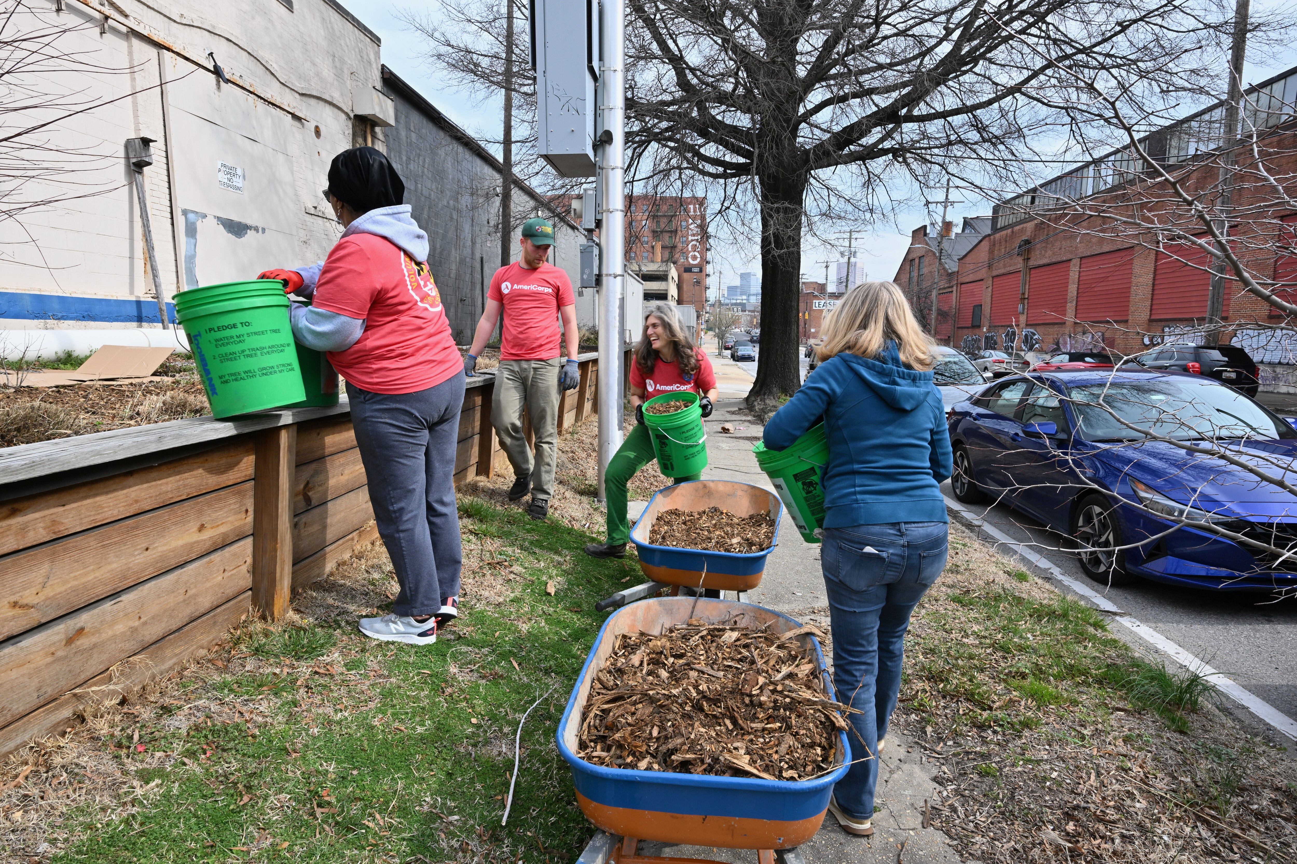 Gov. Wes Moore celebrated Volunteer Maryland’s 30th anniversary during an AmeriCorps service event at the Baltimore Community ToolBank in Baltimore City on March 17, 2023.