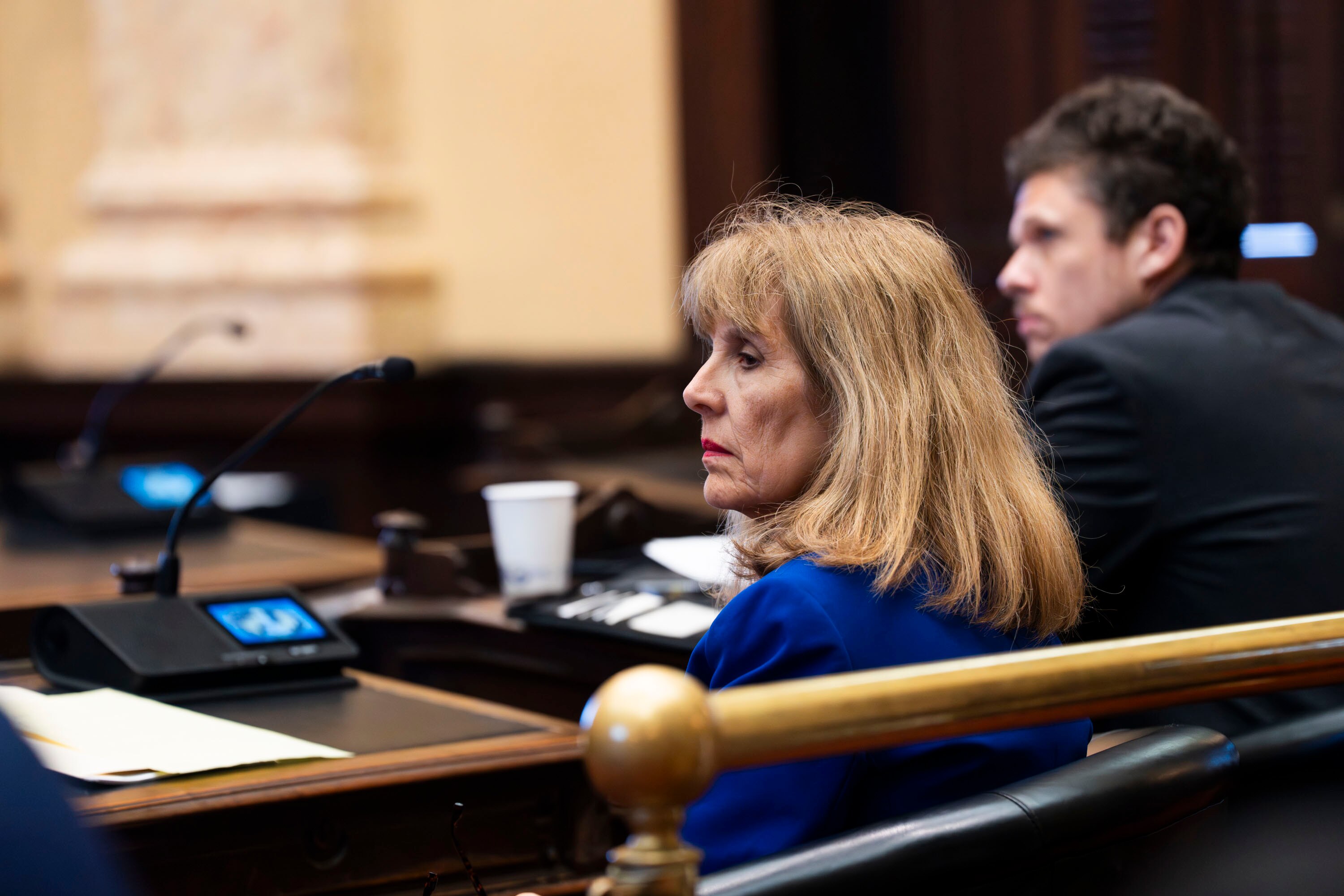 A judge responsible for overseeing a legal dispute between Baltimore Mayor Brandon Scott and Inspector General Isabel Mercedes Cumming, seen here earlier this year, declined on Tuesday to reach an immediate decision. 