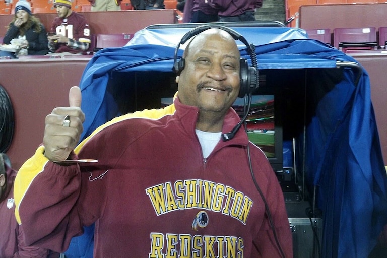 Iris Cormier enjoying a Washington Commanders game.