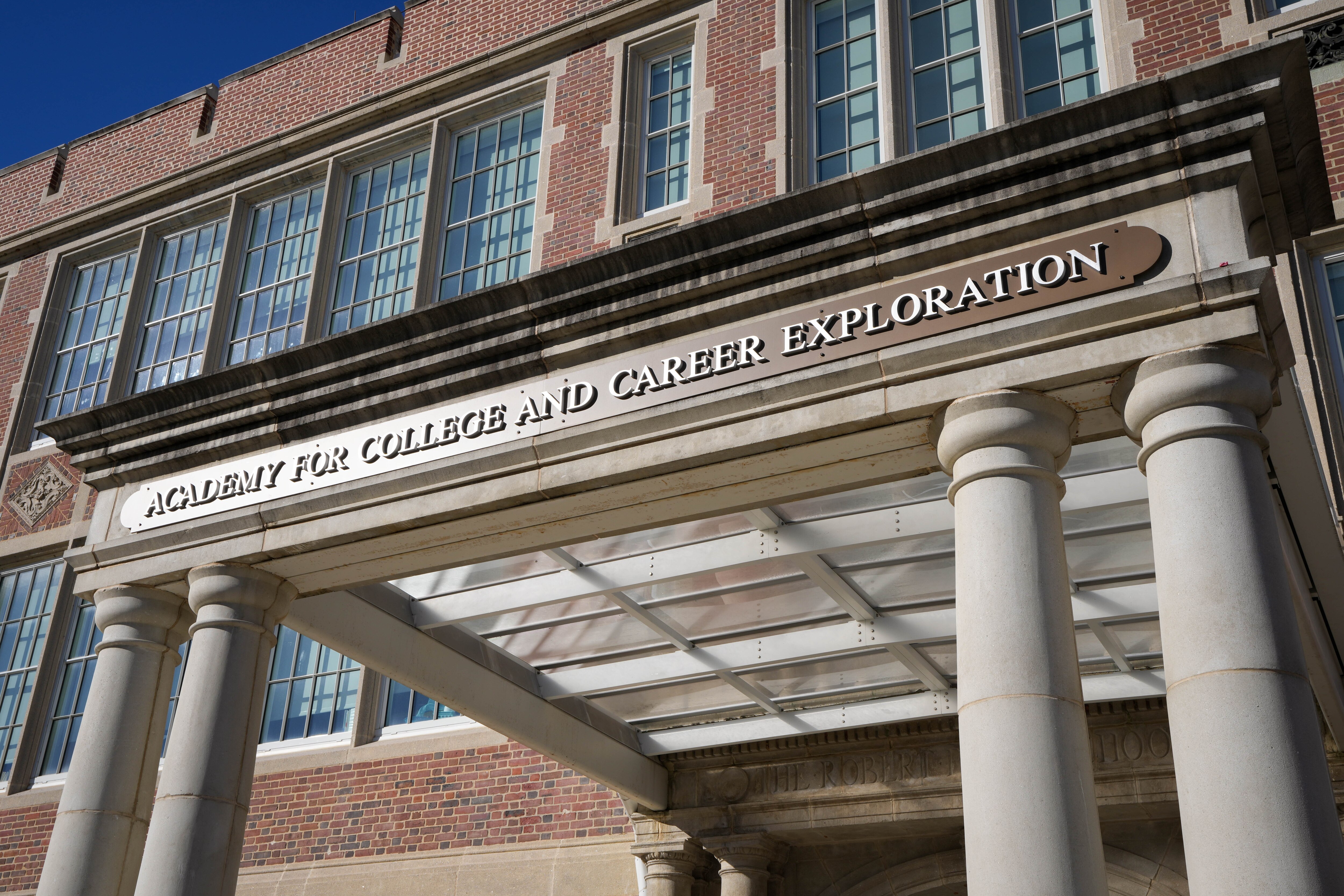 The exterior of the Academy for College and Career Exploration on Friday, Dec. 9.