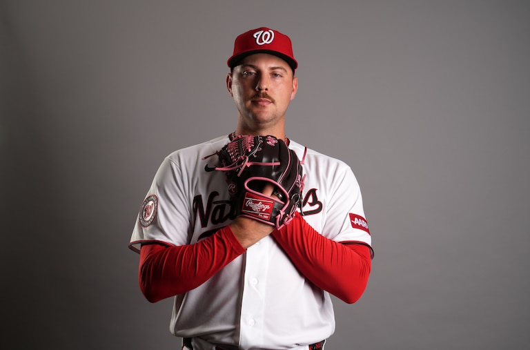 Washington Nationals pitcher Mitchell Parke poses for a portrait in February.
