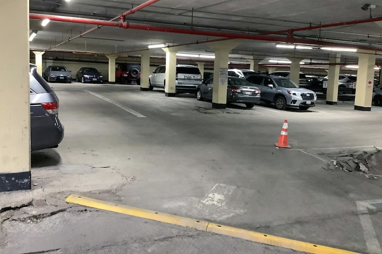 The Empire Towers at 7310 Ritchie Highway suffered a partial collapse of the first level of its parking garage following unpermitted construction. The support columns and other areas responsible for upholding the garage's structure were damaged during the work.