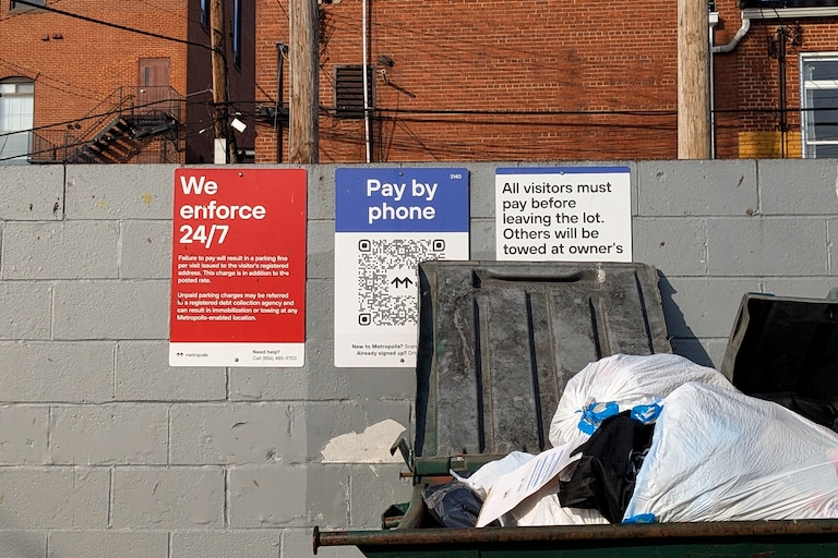 A parking lot in Hampden, behind Ekiben, is now being run by Metropolis. Metropolis, a fast-growing California tech company founded in 2017, says it now has almost 100 locations in the Baltimore metropolitan area.