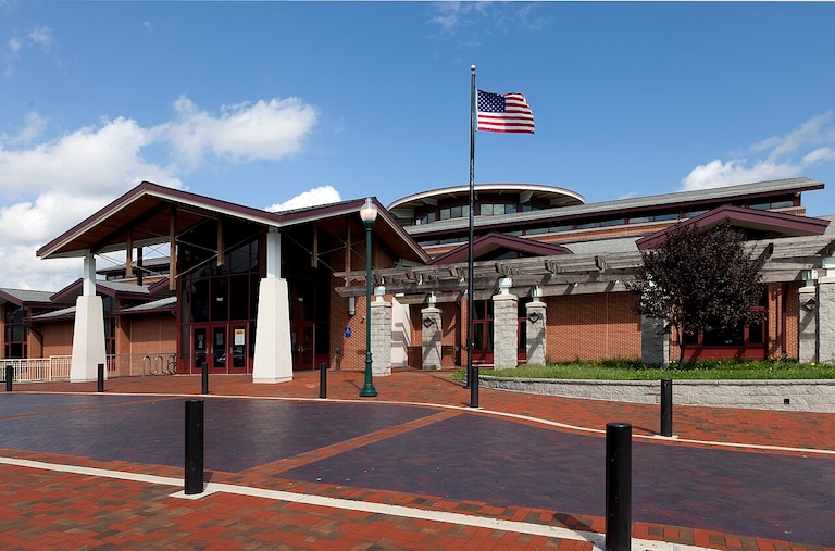 The Germantown Library was built in 2007 by architect Luk Mire Partnership.