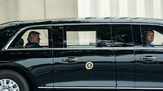 President Donald Trump departs Walter Reed National Military Medical Center, Tuesday, May 26, 2026, in Bethesda, Md.