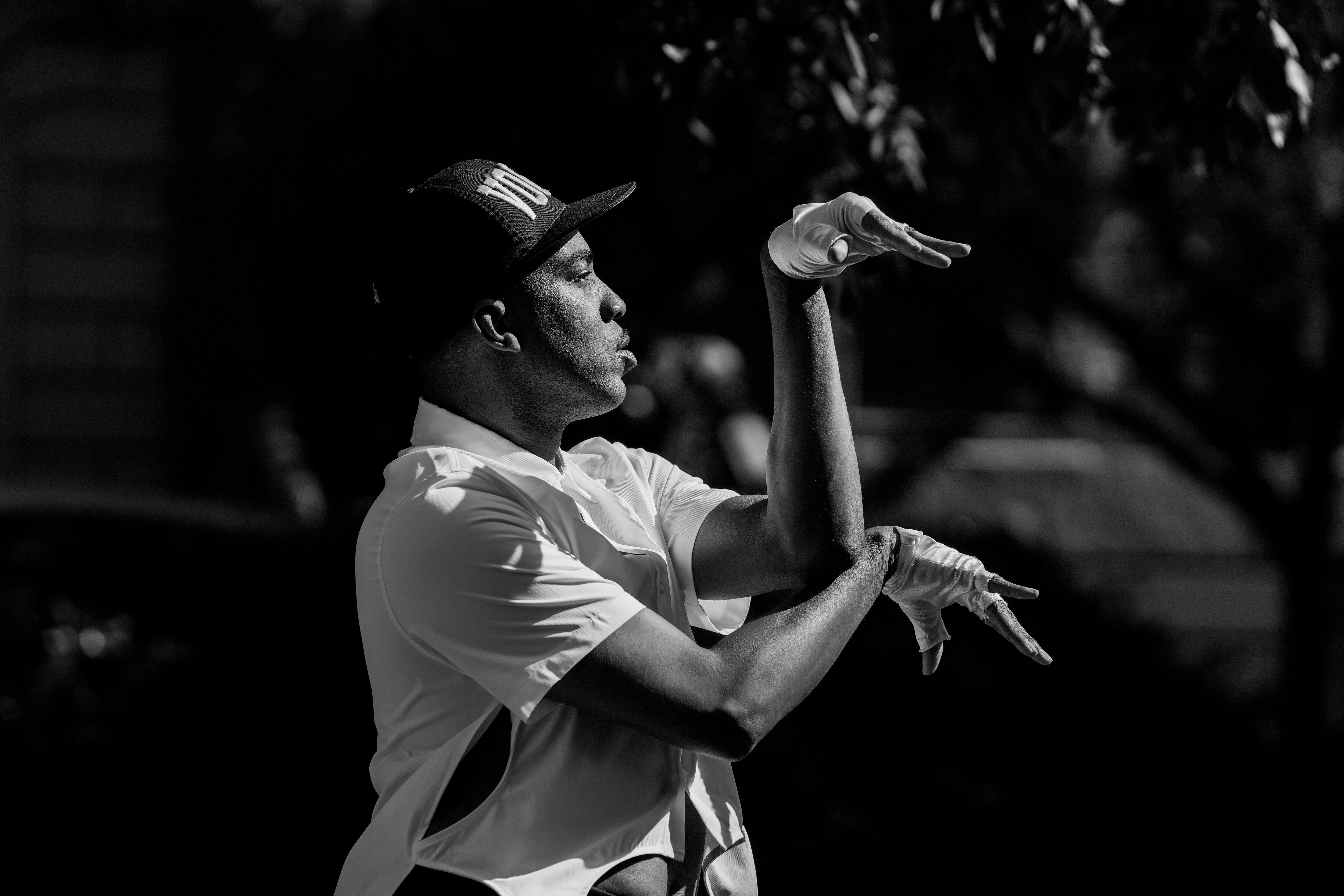 Marquis Clayton, 35, poses for a portrait around Mount Vernon, in Baltimore, Wednesday May 31, 2023.
