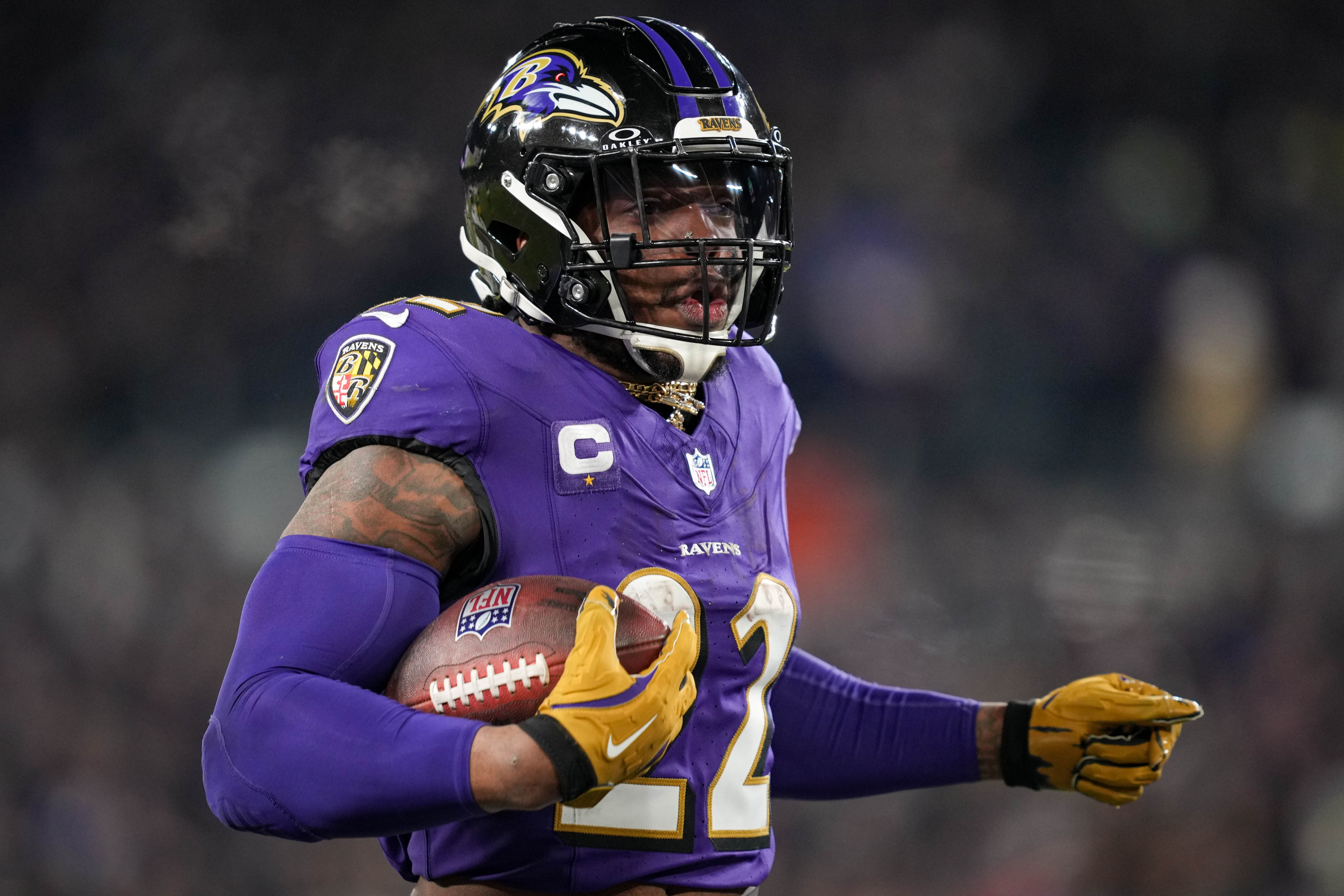 Derrick Henry has run for 11,423 yards and 106 touchdowns in a nine-year NFL career.