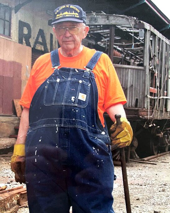 Carl Thistel during his days as a retiree volunteering on the track gang of the Baltimore Streetcar Museum, where he was also a motorman for about 10 years.
