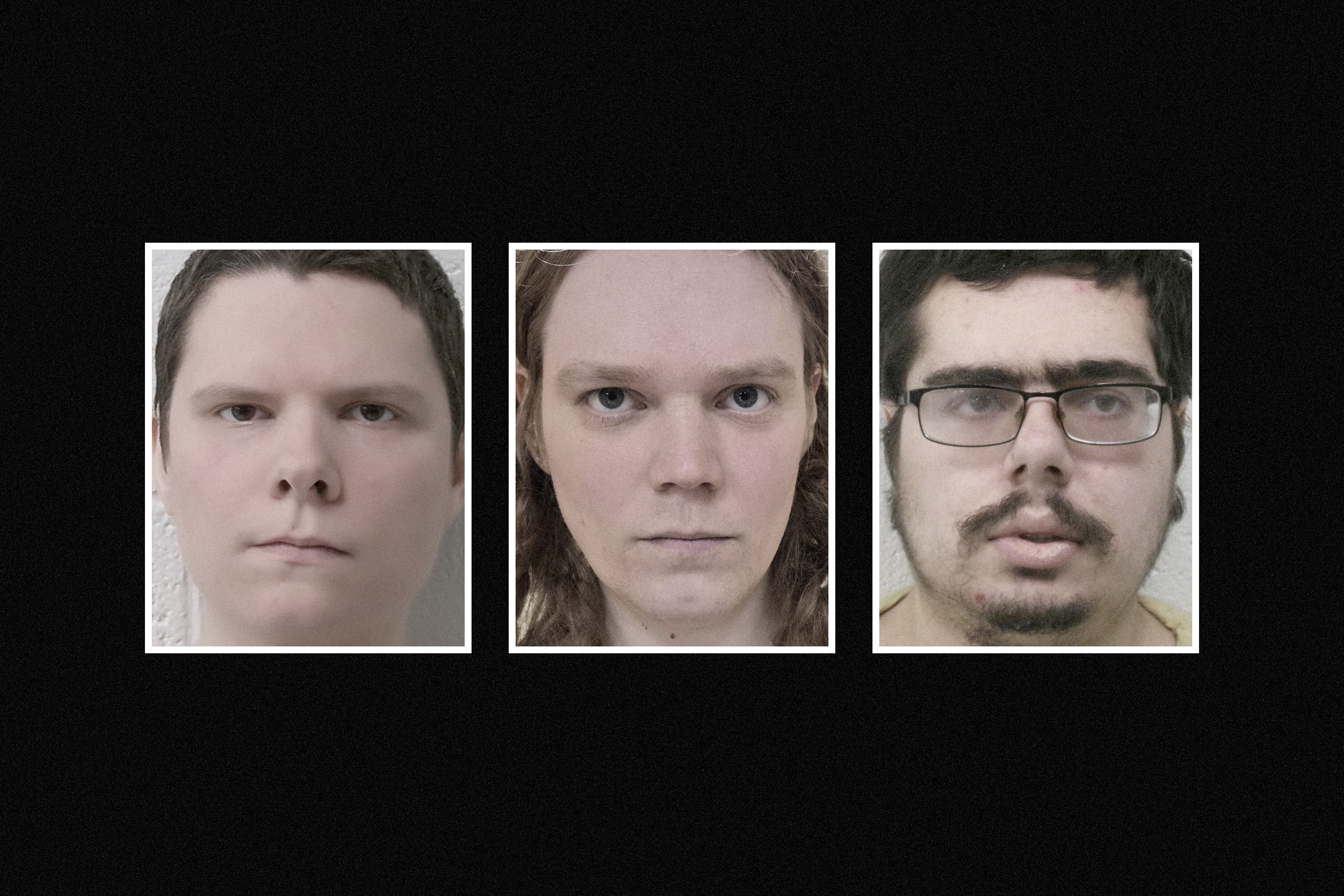 From left, Michelle Zajko, Jack ‘Ziz’ LaSota, and Daniel Blank in booking photos provided by the Allegany County Sheriff's Office.