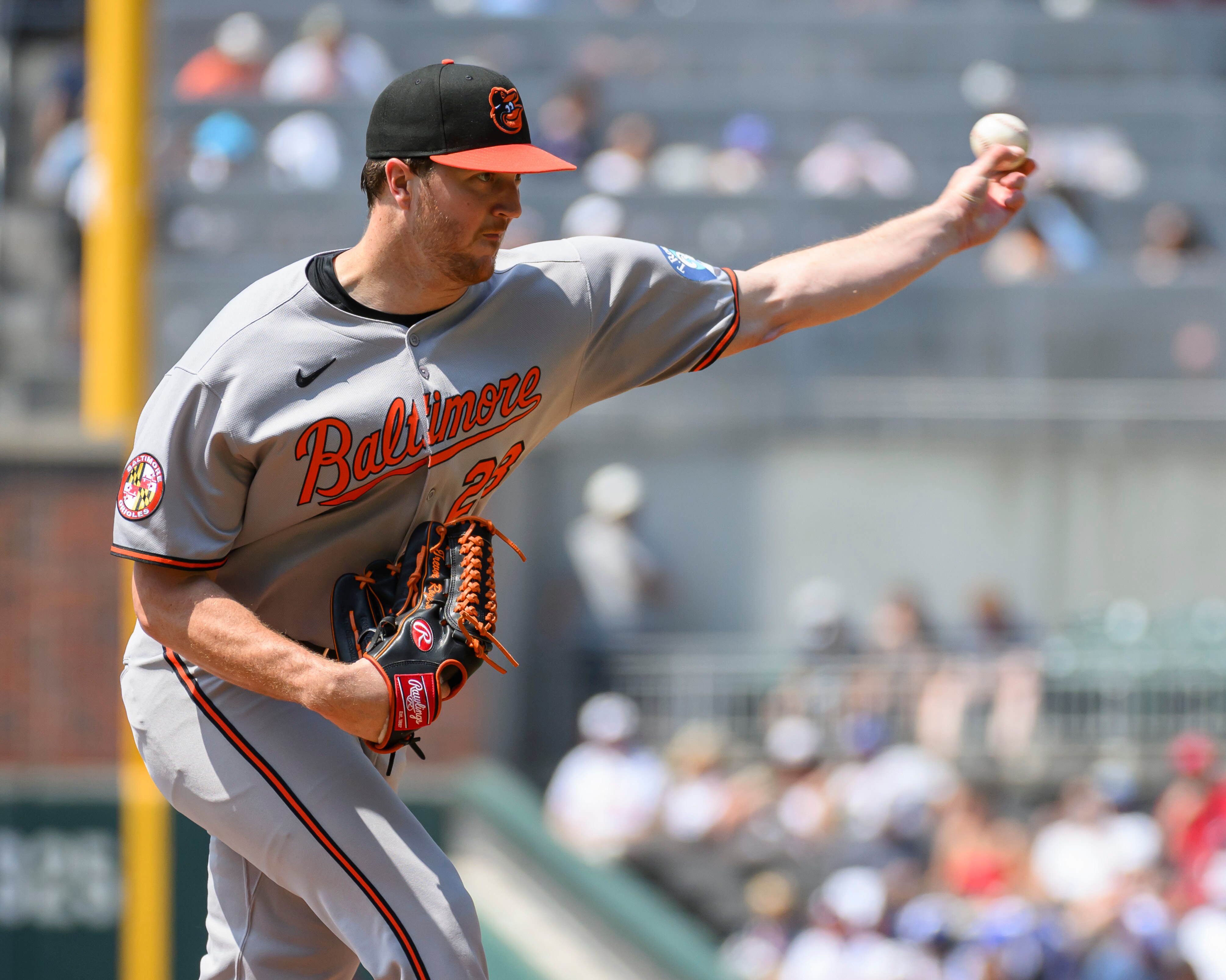 Orioles starter Trevor Rogers allowed no runs on four hits in 6 2/3 innings, striking out six.