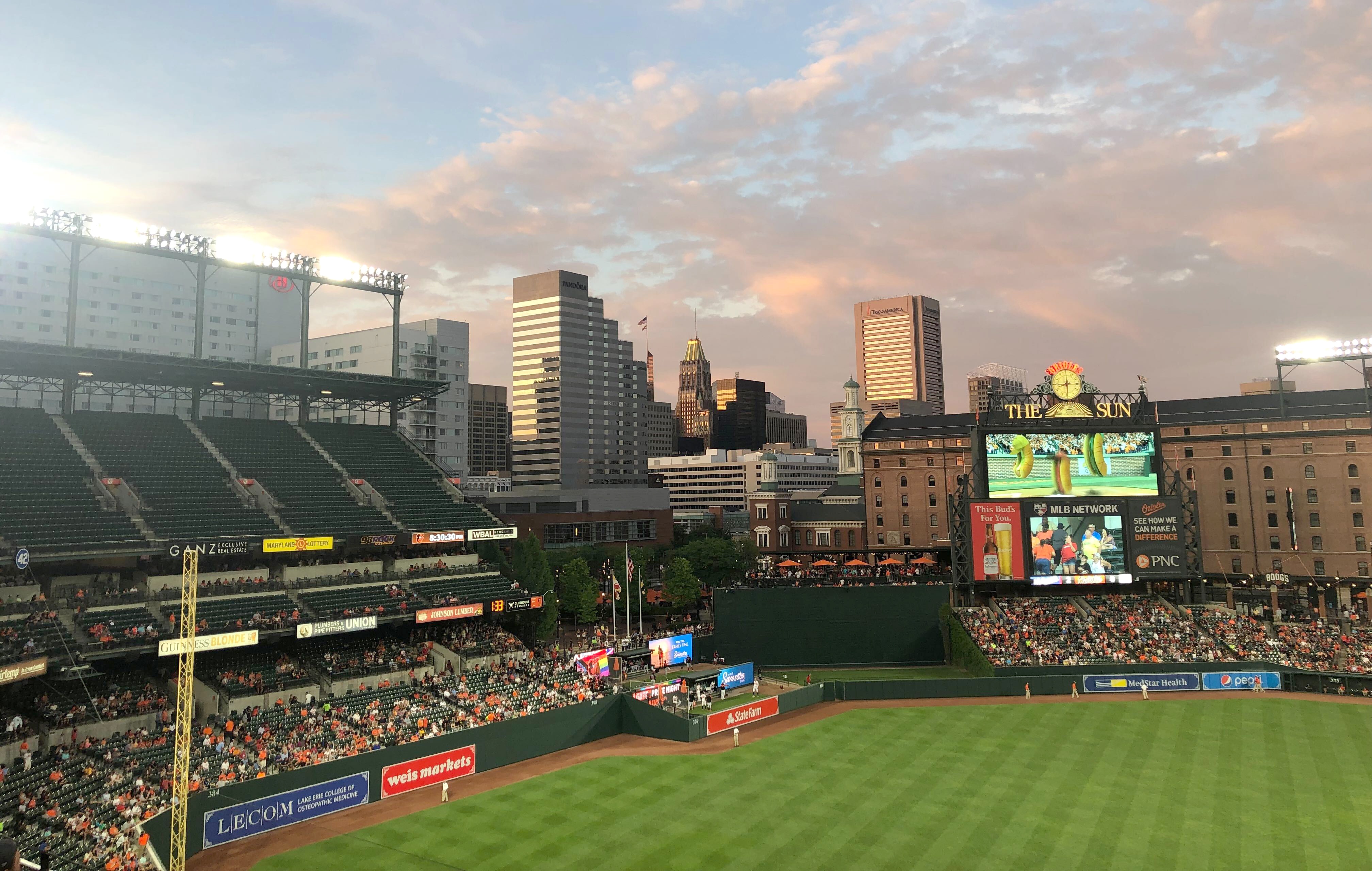Camden Yards home of teh Baltimore Orioles baseball team.