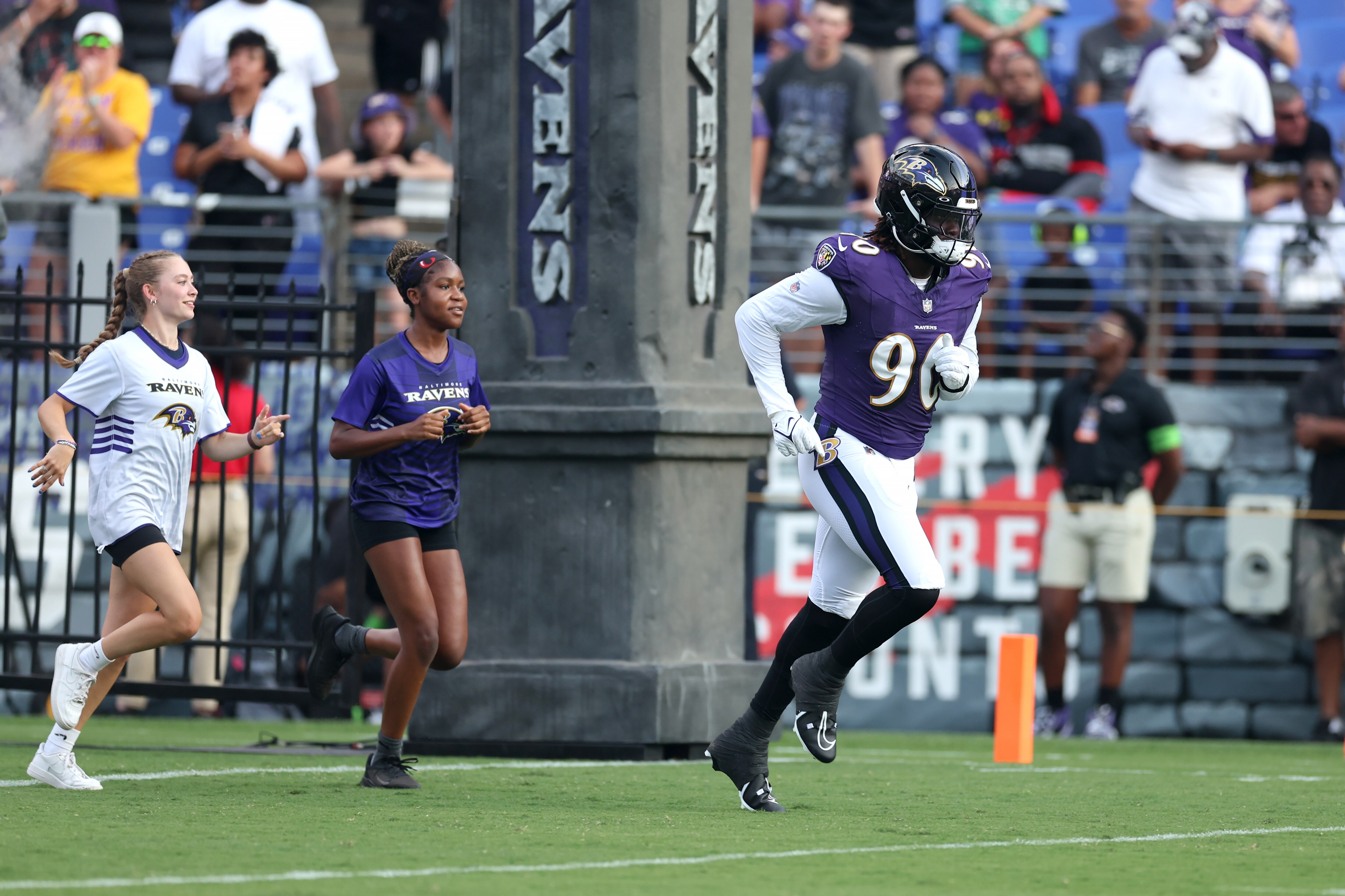 David Ojabo (above) and the Ravens' other pass rushers will be the ones feeling the heat while cornerback Marlon Humphrey is out with an injury.