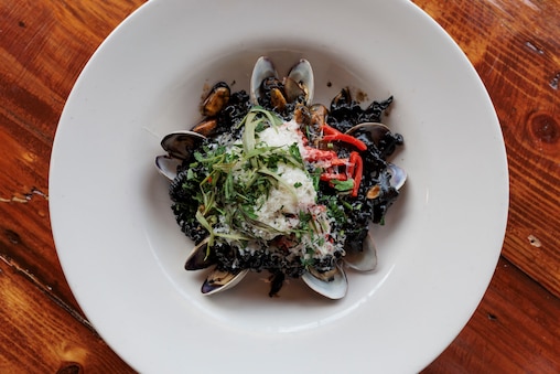 Mafalda al Nero di Seppia, a dish at Seppia, a new restaurant on the avenue in Hampden by the owners of La Cuchara.