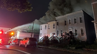 Baltimore firefighters battle a 3-alarm fire in South Baltimore on Saturday, June 4, 2026.