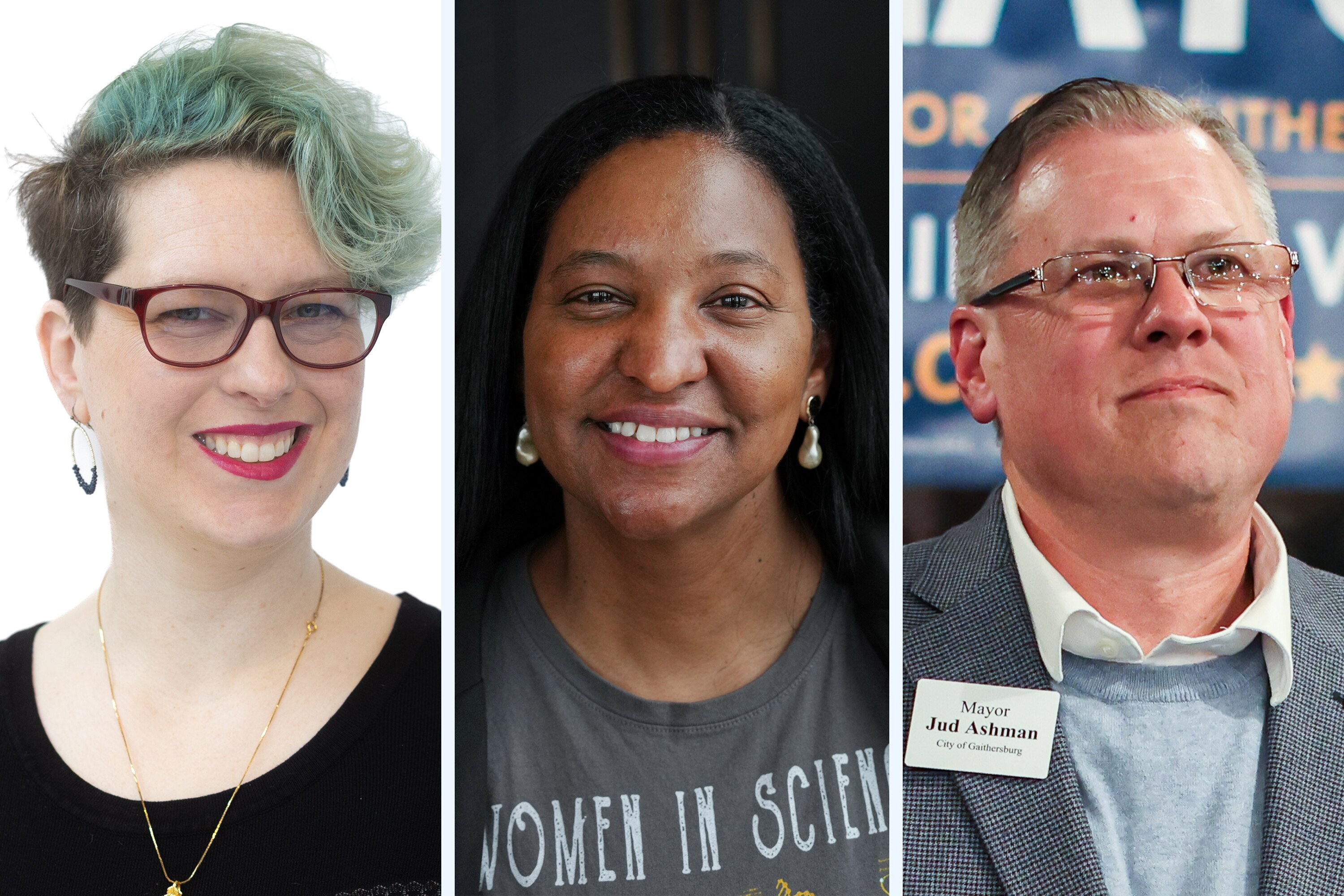 Candidates for Montgomery County's District 3, from left, Allison Eriksen, Izola Shaw and Jud Ashman.