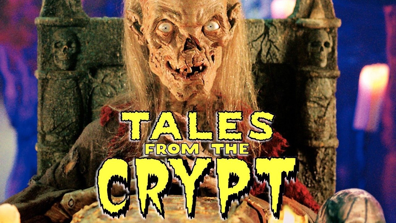 A ghoul without a nose and a rotting face wears formal wear behind the title "Tales from the Crypt" which is written in yellow, creepy font.