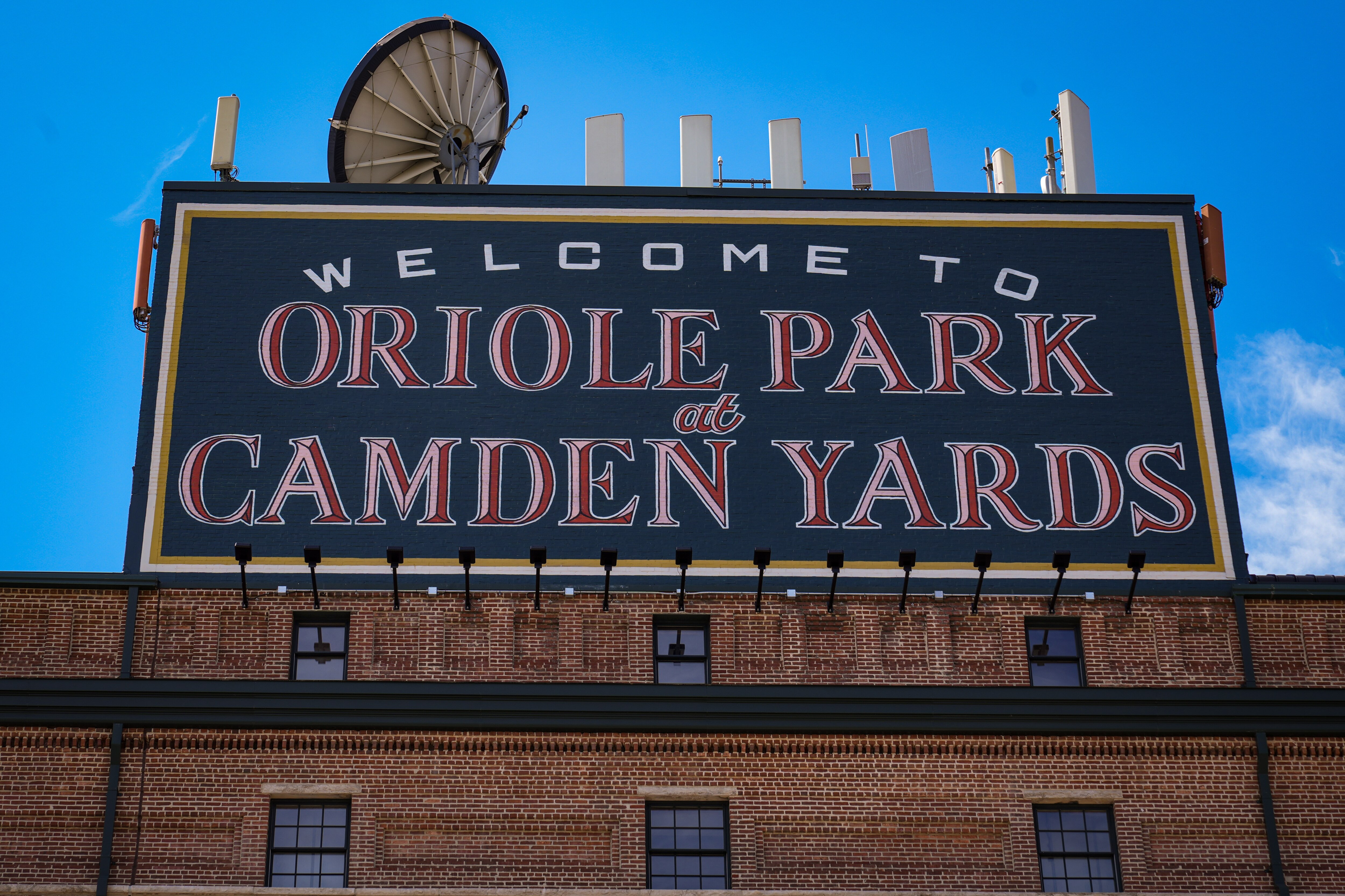 Exterior of the “Welcome to Oriole Park at Camden Yards” sign on 8/11/22.
