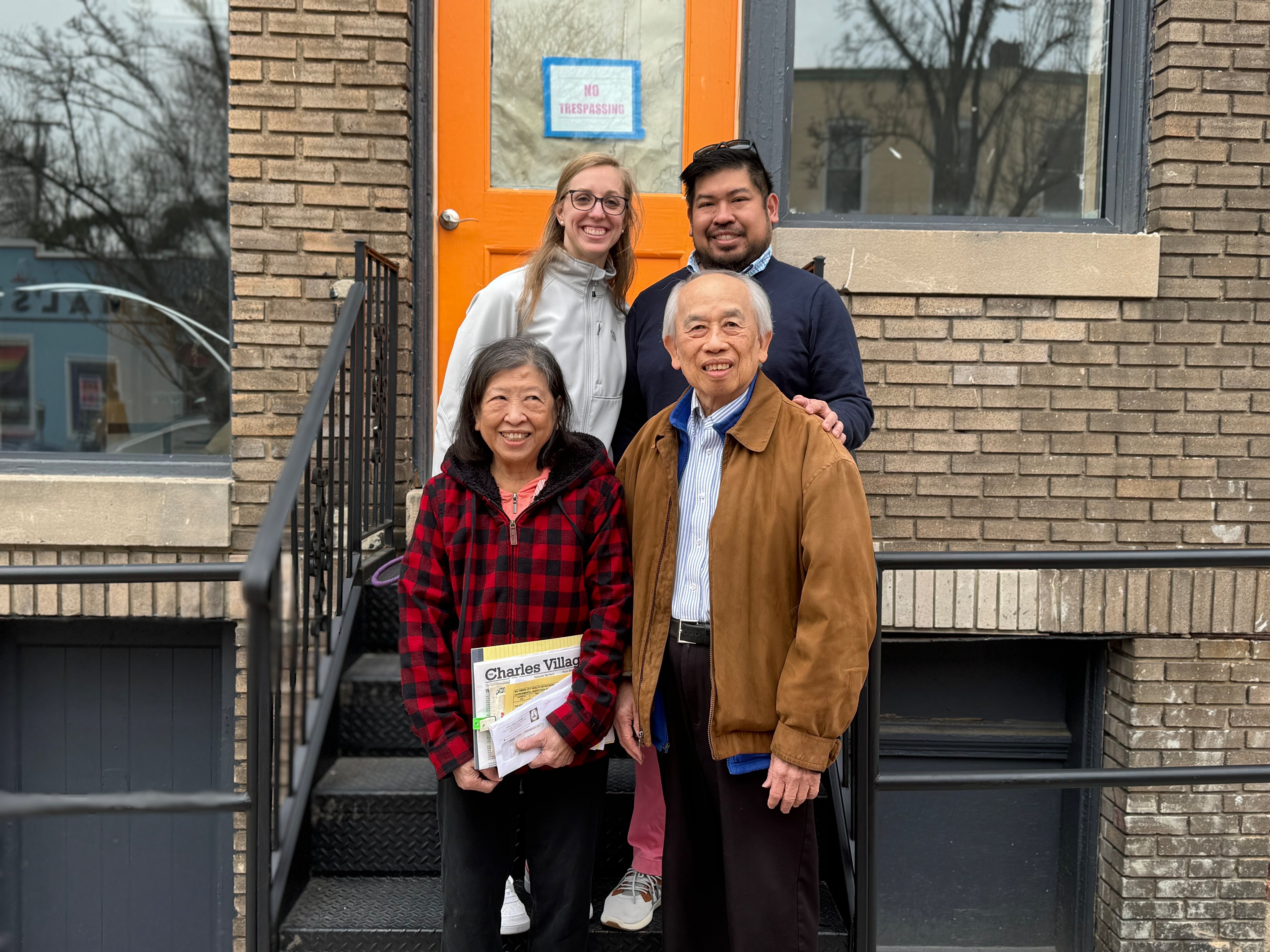 The family behind the Thai Restaurant in Waverly stand in front of their new space. This comes two months after the family was told to vacate their previous home of 43 years.
