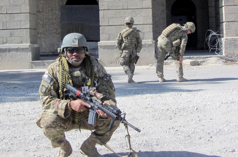 Troy Mitchell, Class of ’89, wore his ring on his tours of Afghanistan and Iraq.