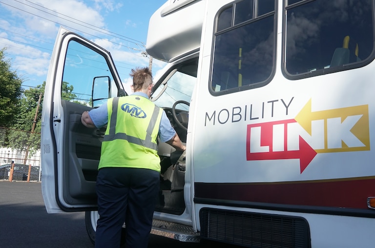 MV employs the majority of MobilityLink drivers, mechanics and supervisors that operate under the umbrella of the Maryland Transit Administration.