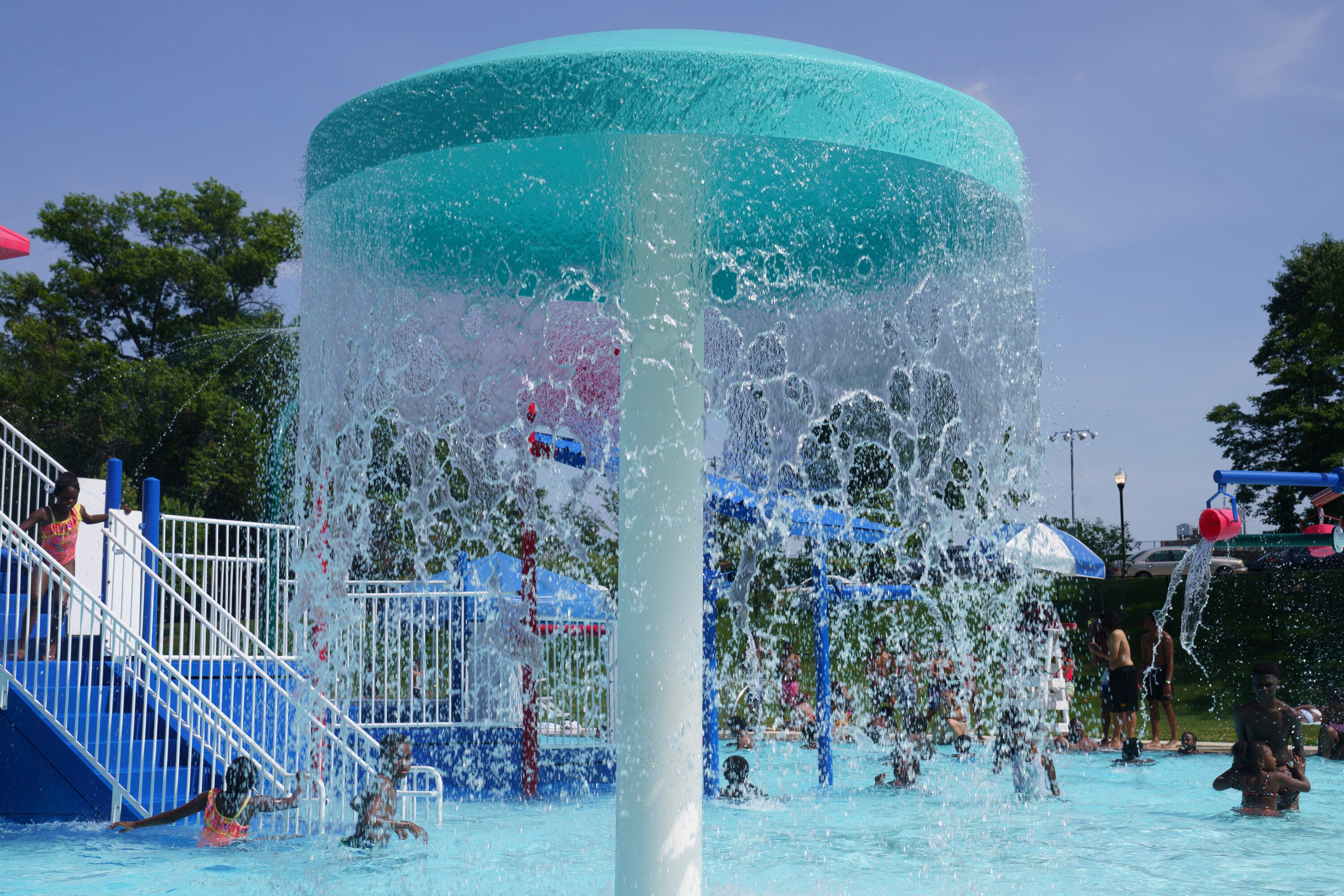 Dozens of people were seen enjoying the cool water at Druid Hill Park Swimming Pool in Baltimore, MD on June 23, 2025.