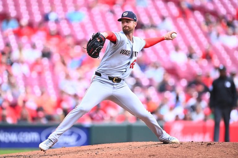 Washington Nationals pitcher Foster Griffin throws during the second inning.