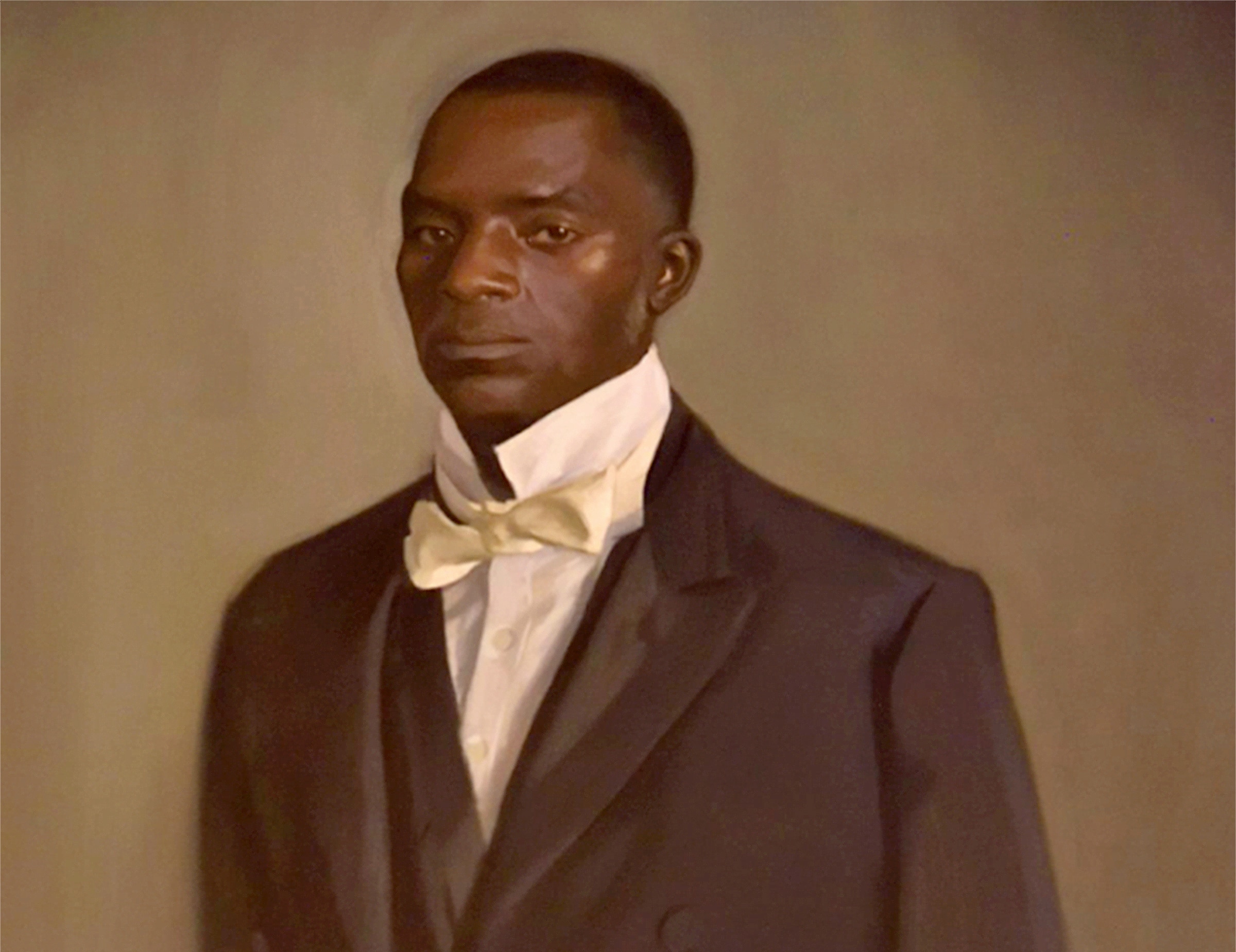 Portrait of James W.C. Pennington, the first African American to attend Yale, hangs in the Divinity School’s common room.