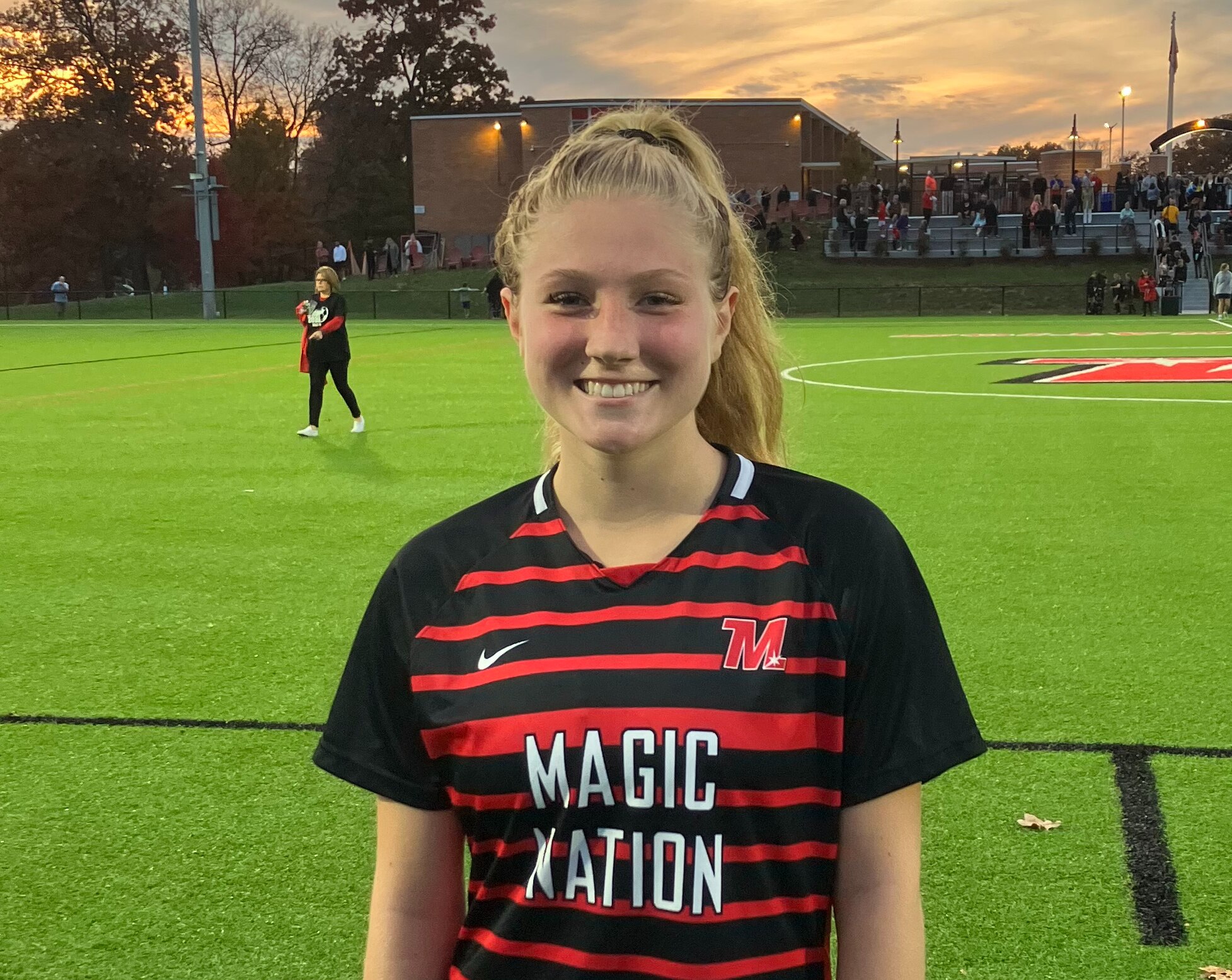 Peyton Schenning was again the spark for Mercy soccer Wednesday. The senior scored two goals as the No. 2 Magic defeated Notre Dame Prep, 4-1, in the IAAM A Conference semifinals, to advance to the championship game Saturday.