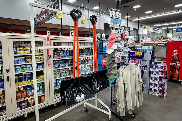 A few snow shovels remained available for sale at the Safeway in Canton on Sunday morning.