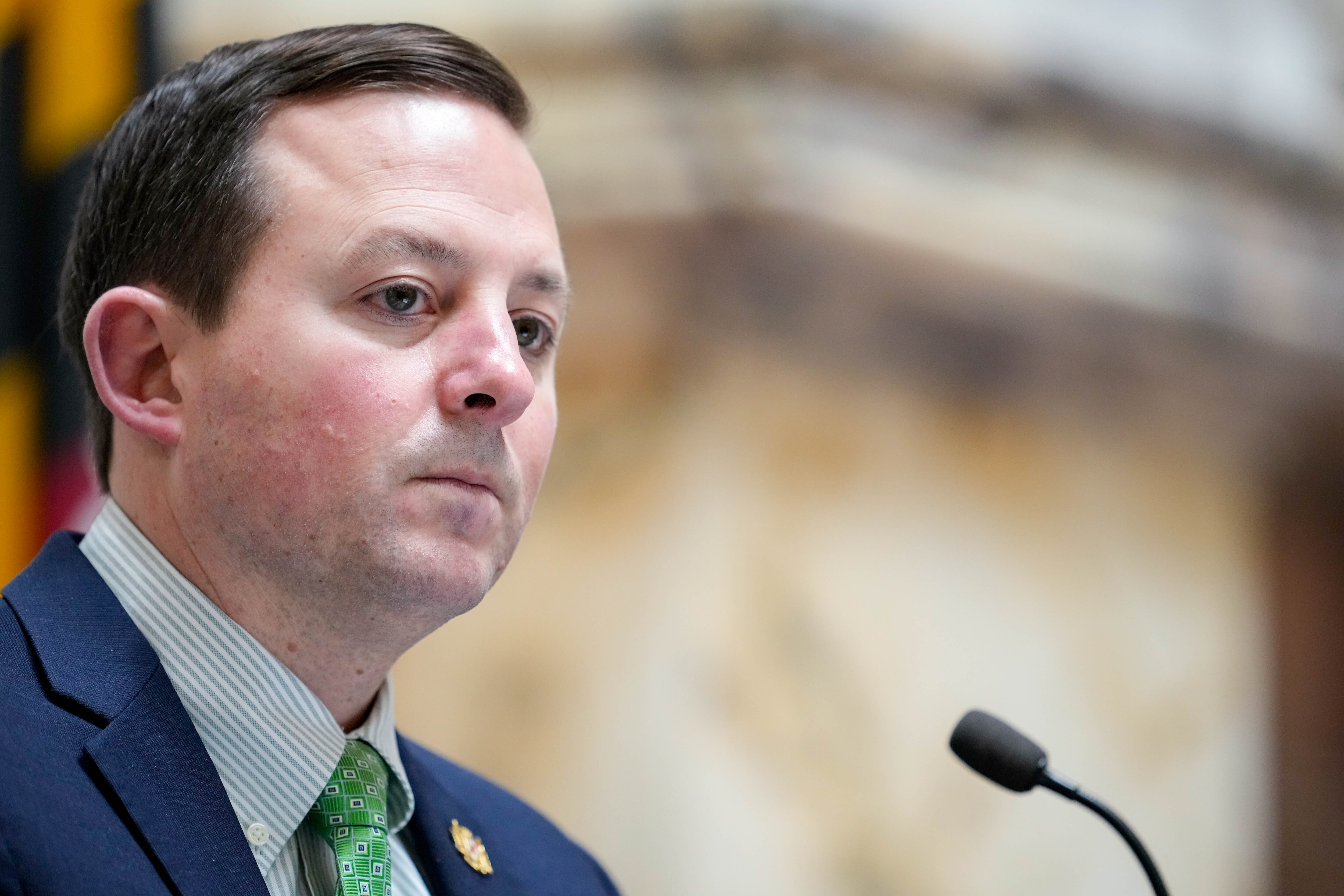Senate President Bill Ferguson moderates floor debate on crossover day at the Maryland State House in Annapolis, Md. on Monday, March 17, 2025. Any bill not passed by either the House or Senate by midnight on crossover day is likely defeated for the 2025 session.