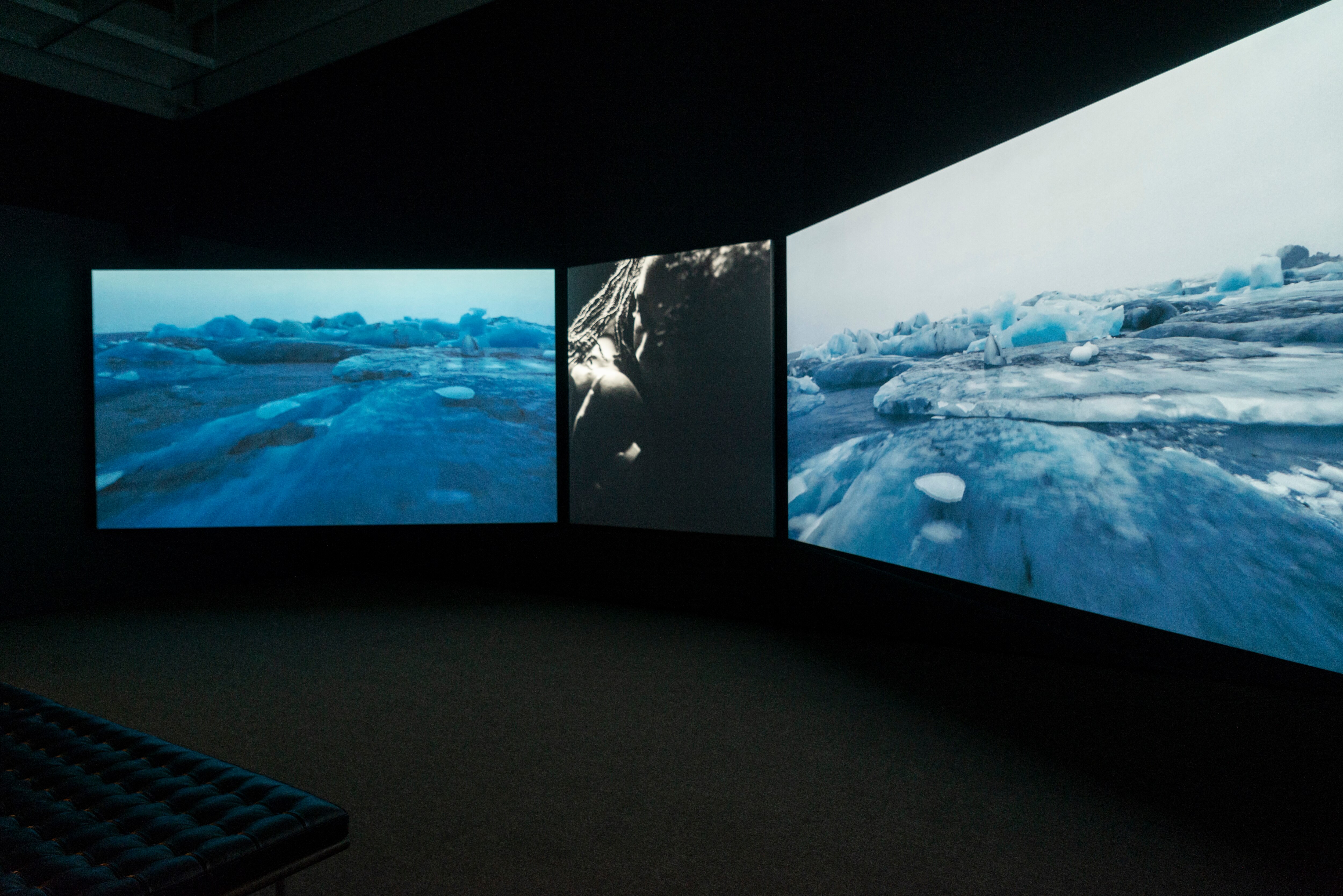 Los Angeles artist Justen Leroy’s “Lay Me Down in Praise” video installation is part of the Baltimore Museum of Art’s new exhibition, “Crosscurrents.”