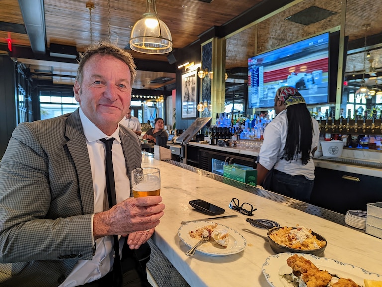 Mayor Gavin Buckley remains a restaurateur at heart, the business he'll return to after finishing his final term in December. He's seen here having a beer and aps at Choptank on Oct. 3, 2022.