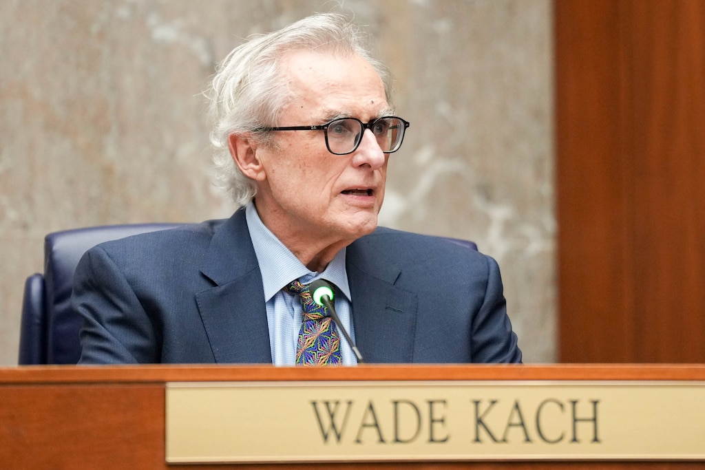 Baltimore County Councilman Wade Kach listens during a council meeting in Towson, Md. Tuesday, January 7, 2025.
