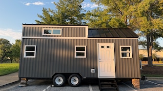 Prince George’s County students built their first tiny home, dubbed Homestead 24, last school year. The fully functional, 280-square-foot home will go up for auction Sunday, with bidding starting at $55,000.