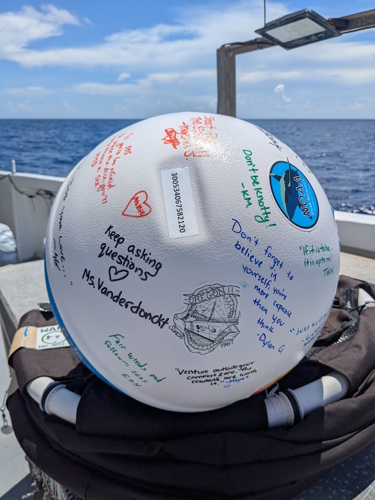 Cheyanne Vanderdonckt dispatched two drifting buoys decorated with messages and stickers from her students to collect data for NOAA.