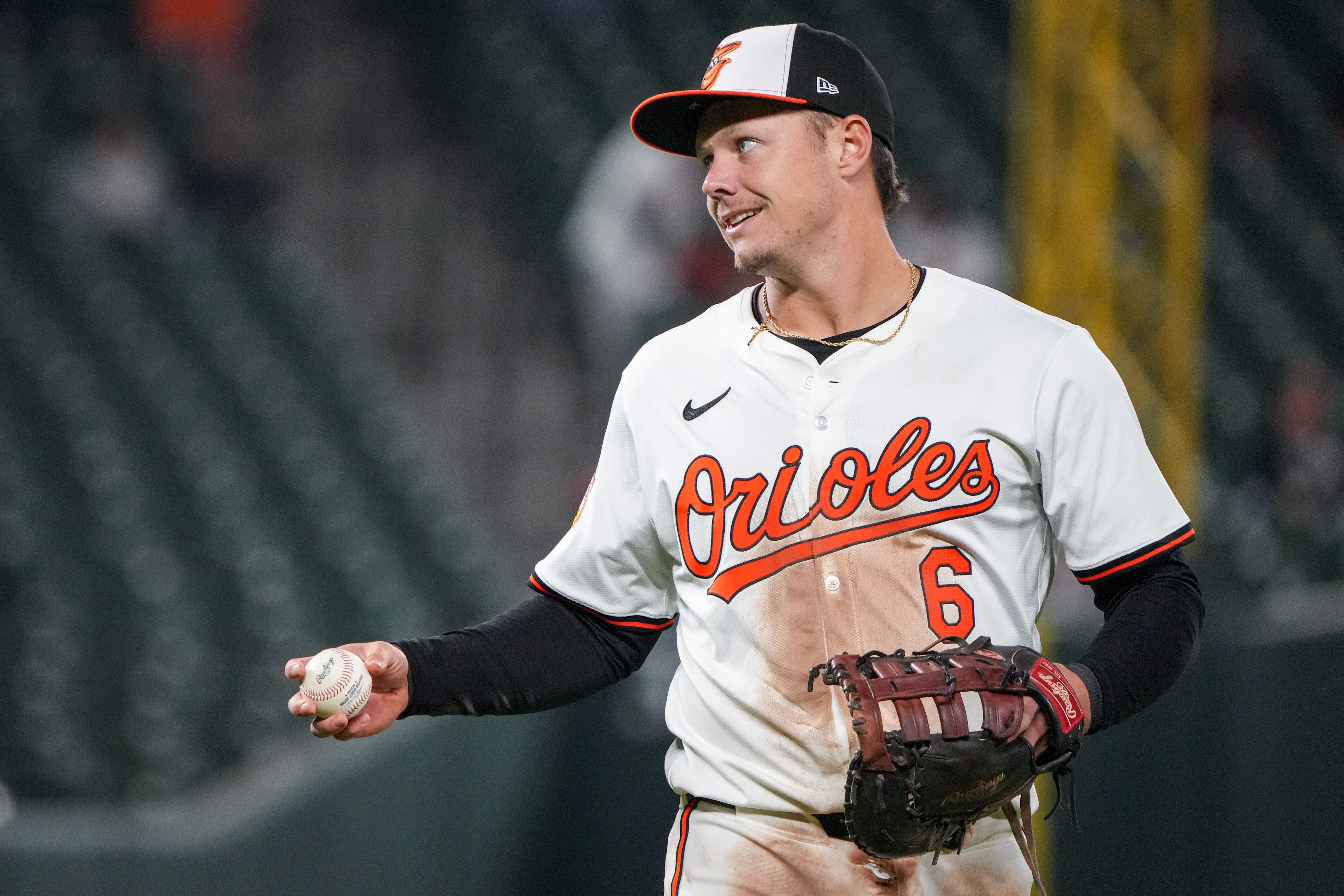 It took time for Ryan Mountcastle to become comfortable wearing a first baseman’s glove. But he is developing into a top fielder at the position.