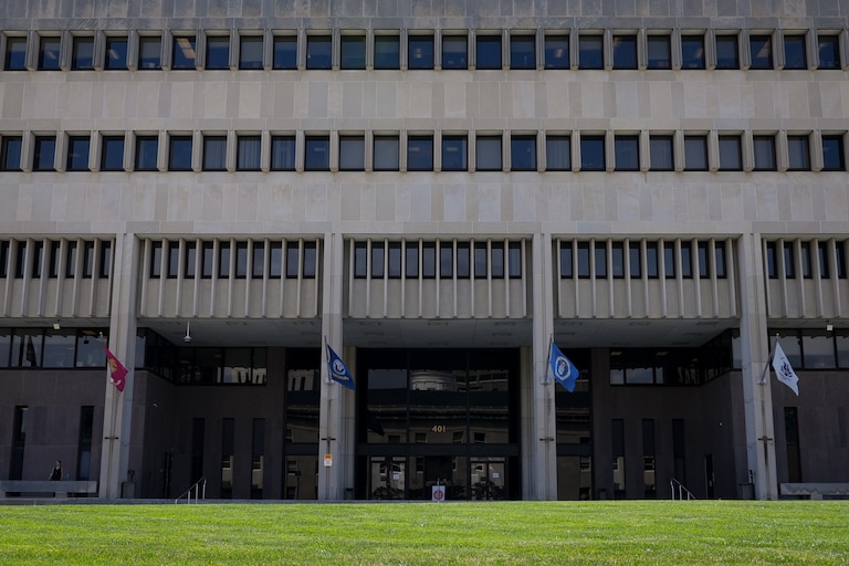 6/16/22—Exterior of the Baltimore County Courts Building in Towson.