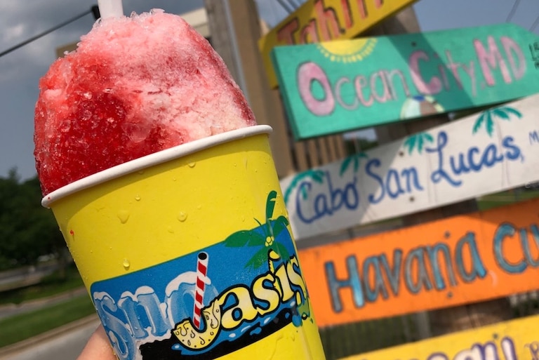 A snowball from Snoasis, which opened in 1977.