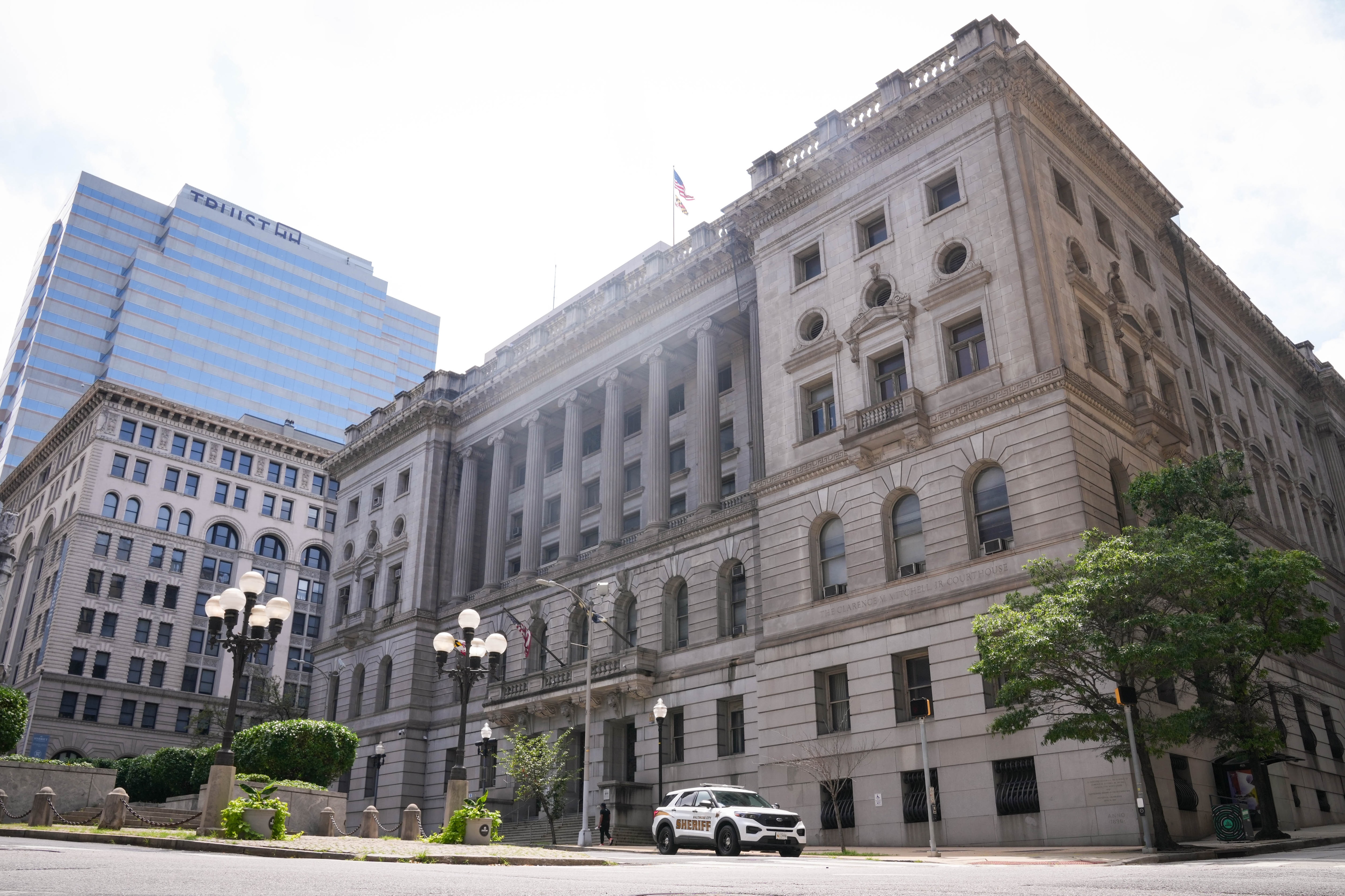 Exterior of the Clarence M. Mitchell, Jr. Courthouse on Calvert Street in Baltimore, Md. on Saturday, July 19, 2025.