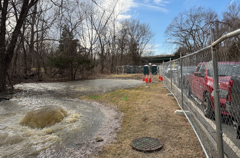 A section of the 54-mile Potomac Interceptor, which runs along the Clara Barton Parkway near Interstate 49, collapsed earlier this week.
The Interceptor handles up to 60 million gallons of wastewater a day, moving it from parts of Virginia and Maryland to the Blue Plains Advanced Wastewater Treatment Plant in Washington, D.C.