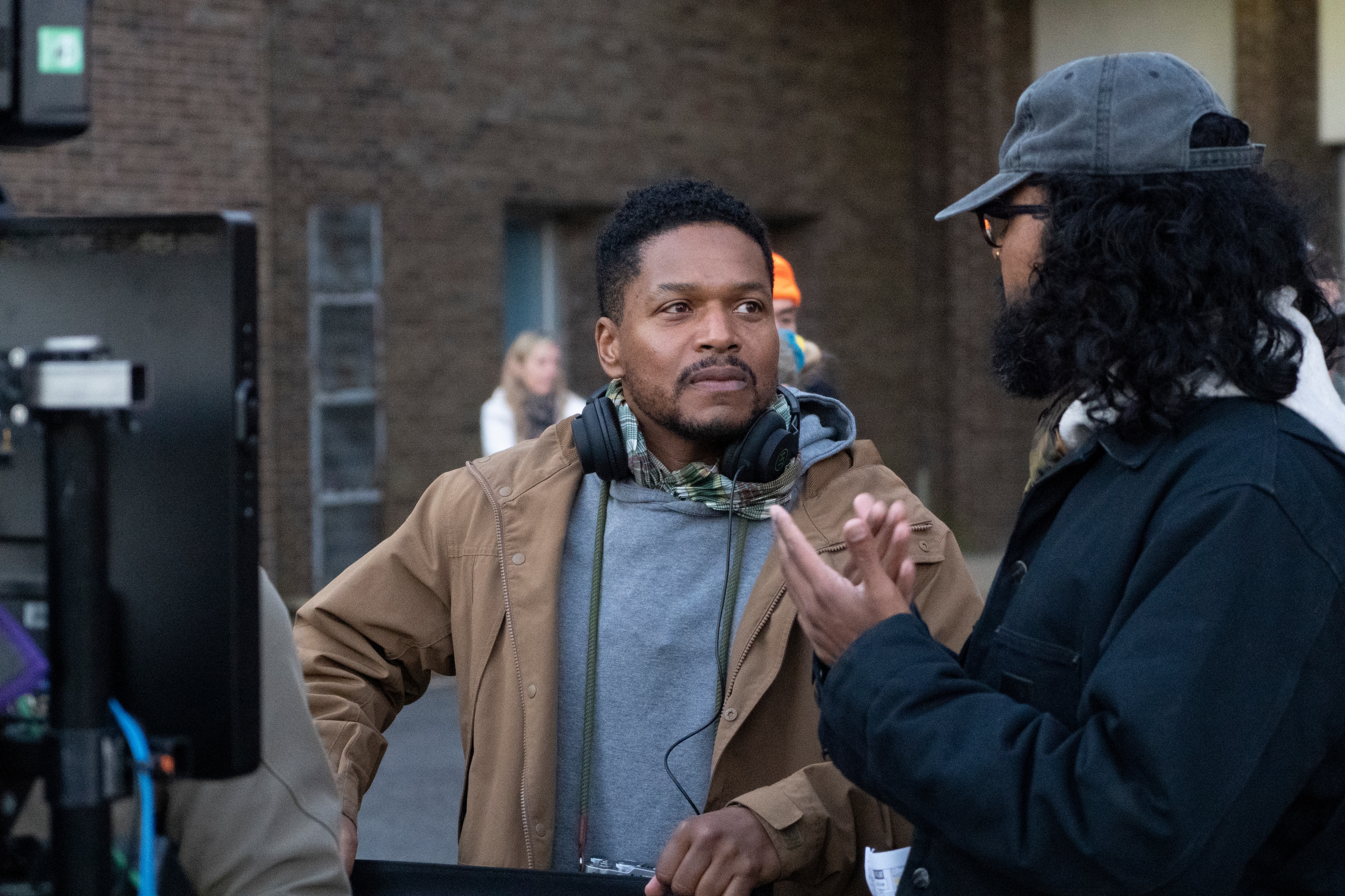 Baltimore native Sheldon Candis on the set of “They Fight,” a boxing movie filmed in Baltimore in 2025.