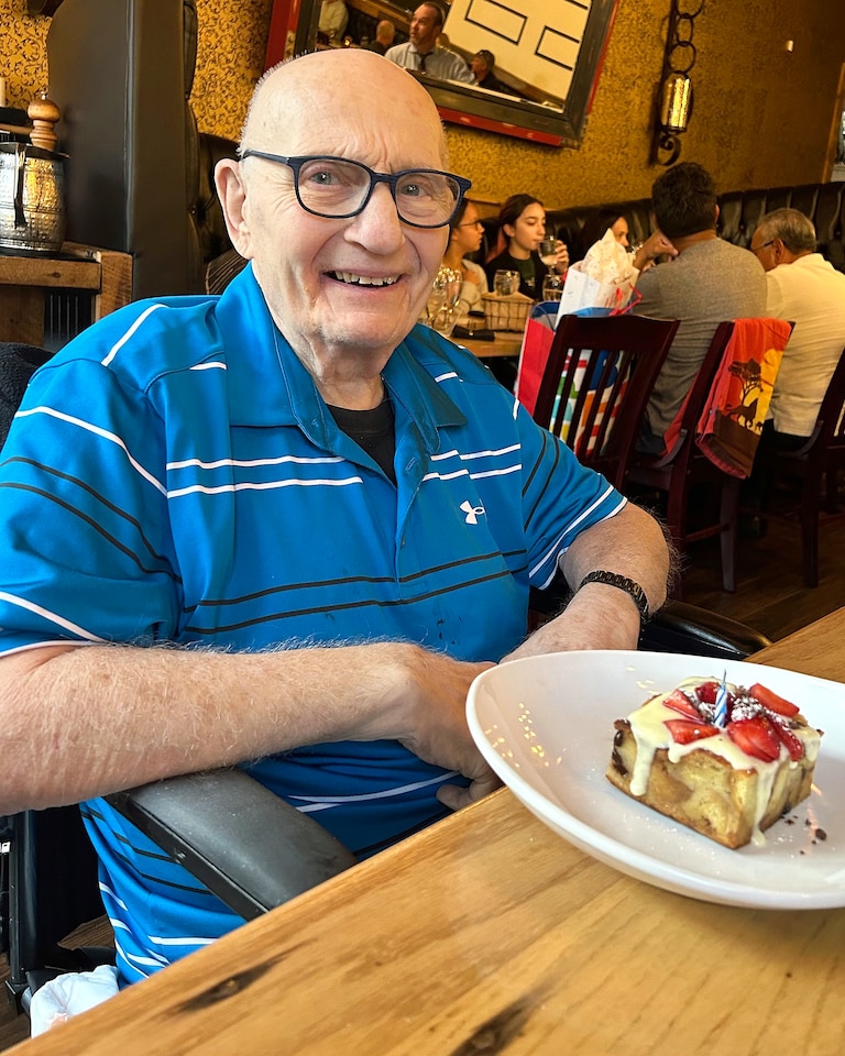 Larry Aaronson celebrating his 82nd birthday in 2024.