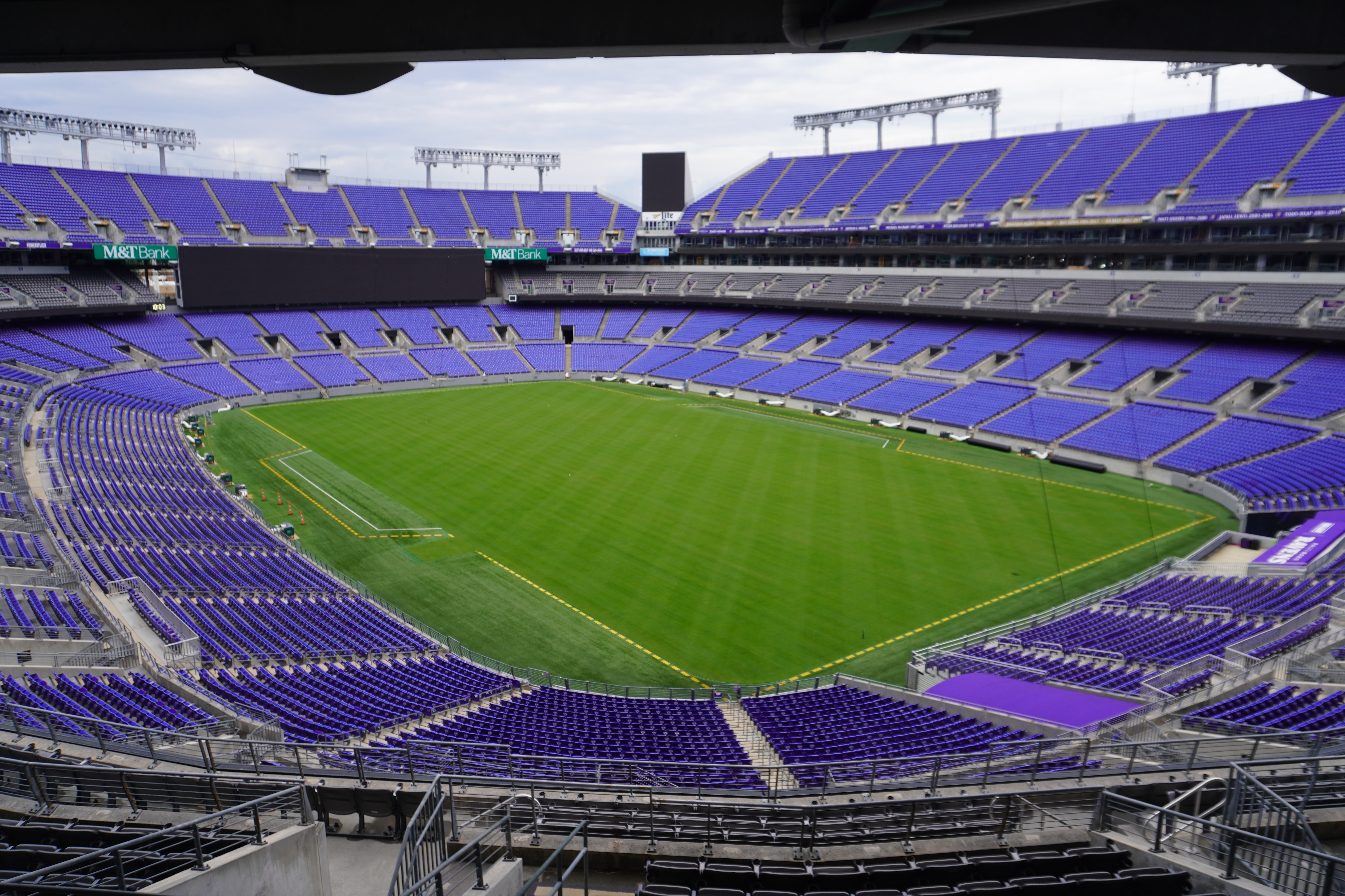 A wide view of M&T Bank Stadium during construction (May 29, 2024).
